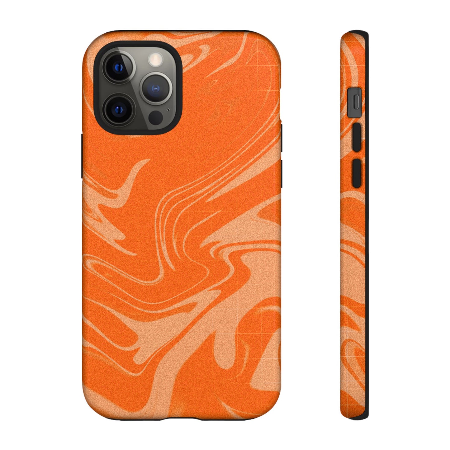 Stylish Orange Marble Phone Case - Tough Cases for Trendy Protection