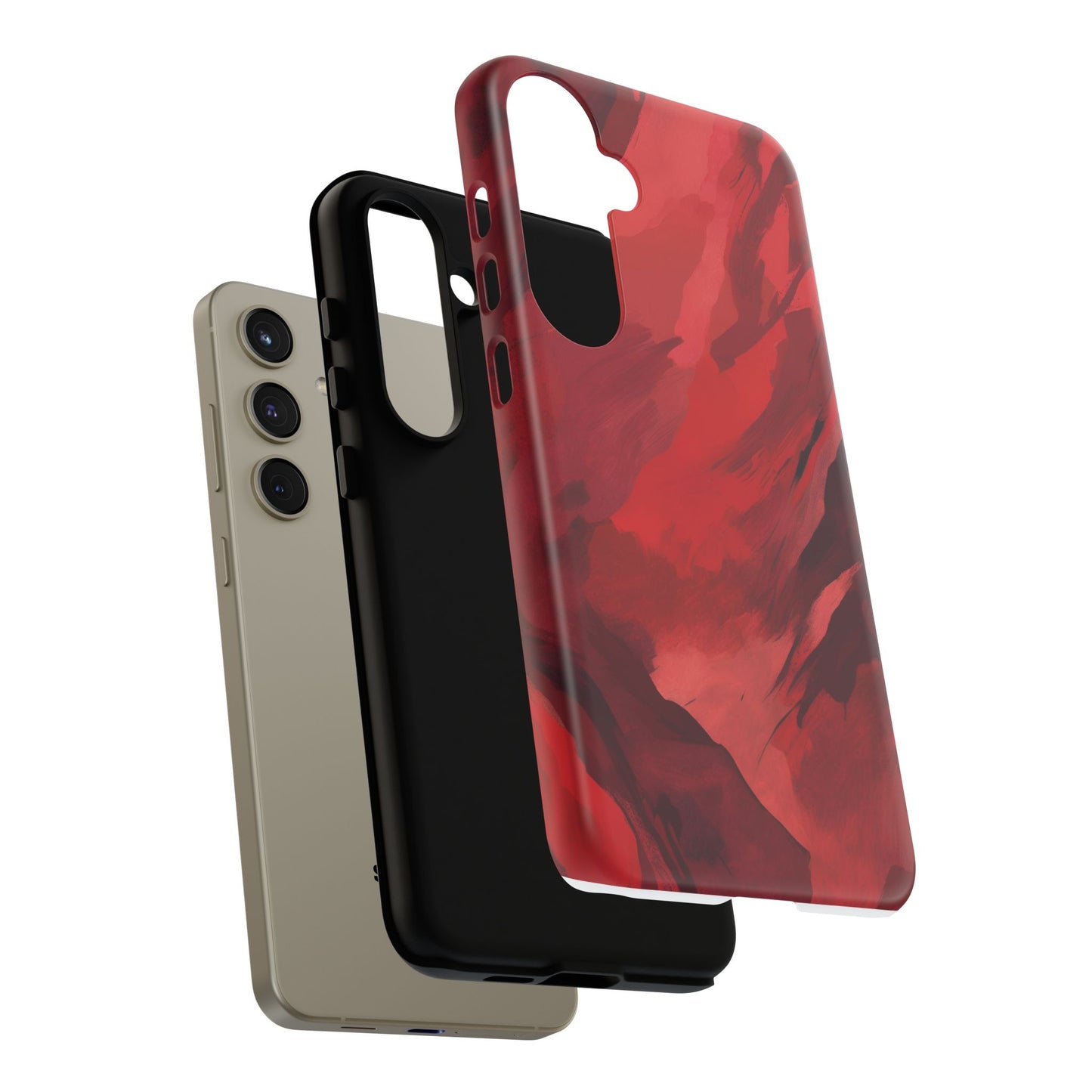 Bold Red Abstract Phone Case - Stylish Protection for Your Phone