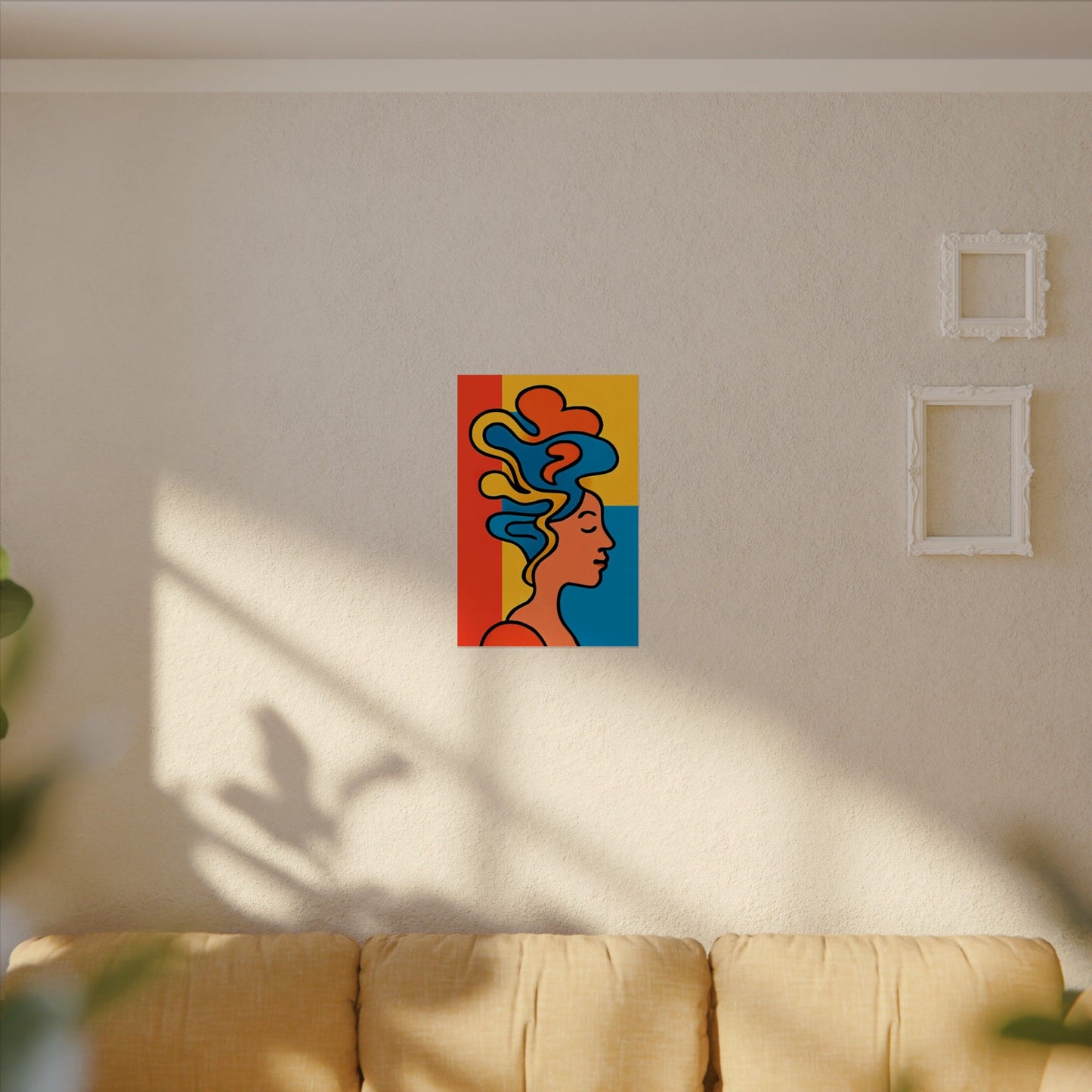 Poster Print - Colorful Abstract Woman with Textured Watercolor Art - GenZ & Millennials