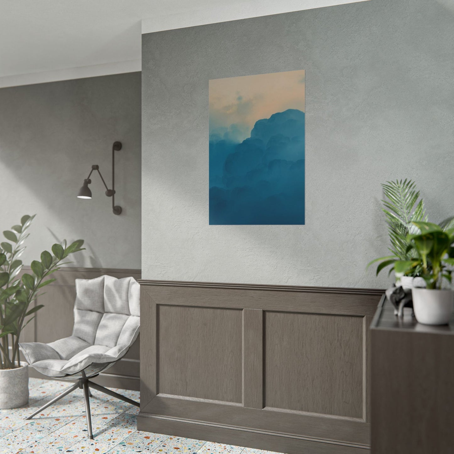Tranquil Cloudscape Rolled Poster - Perfect for Home Décor and Relaxation