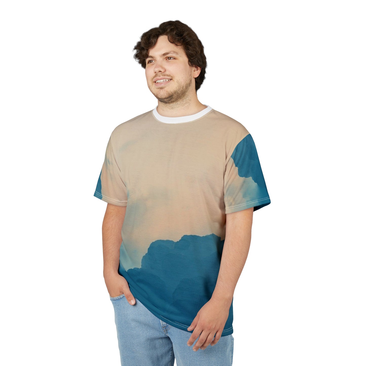 Sky-Inspired Unisex Cut & Sew Tee – Cloudy Aesthetic T-Shirt for Nature Lovers