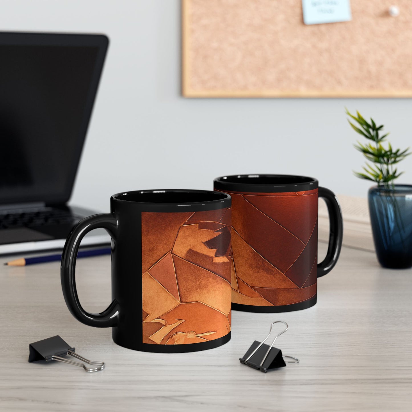 Modern Artistic Black Mug - 11oz & 15oz - Perfect for Coffee Lovers | Unique Gift Idea
