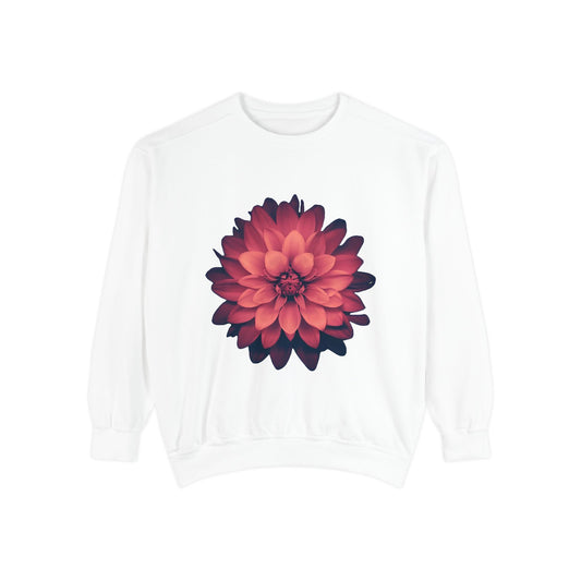 Floral Unisex Sweatshirt - Cozy Garment-Dyed Style for Nature Lovers