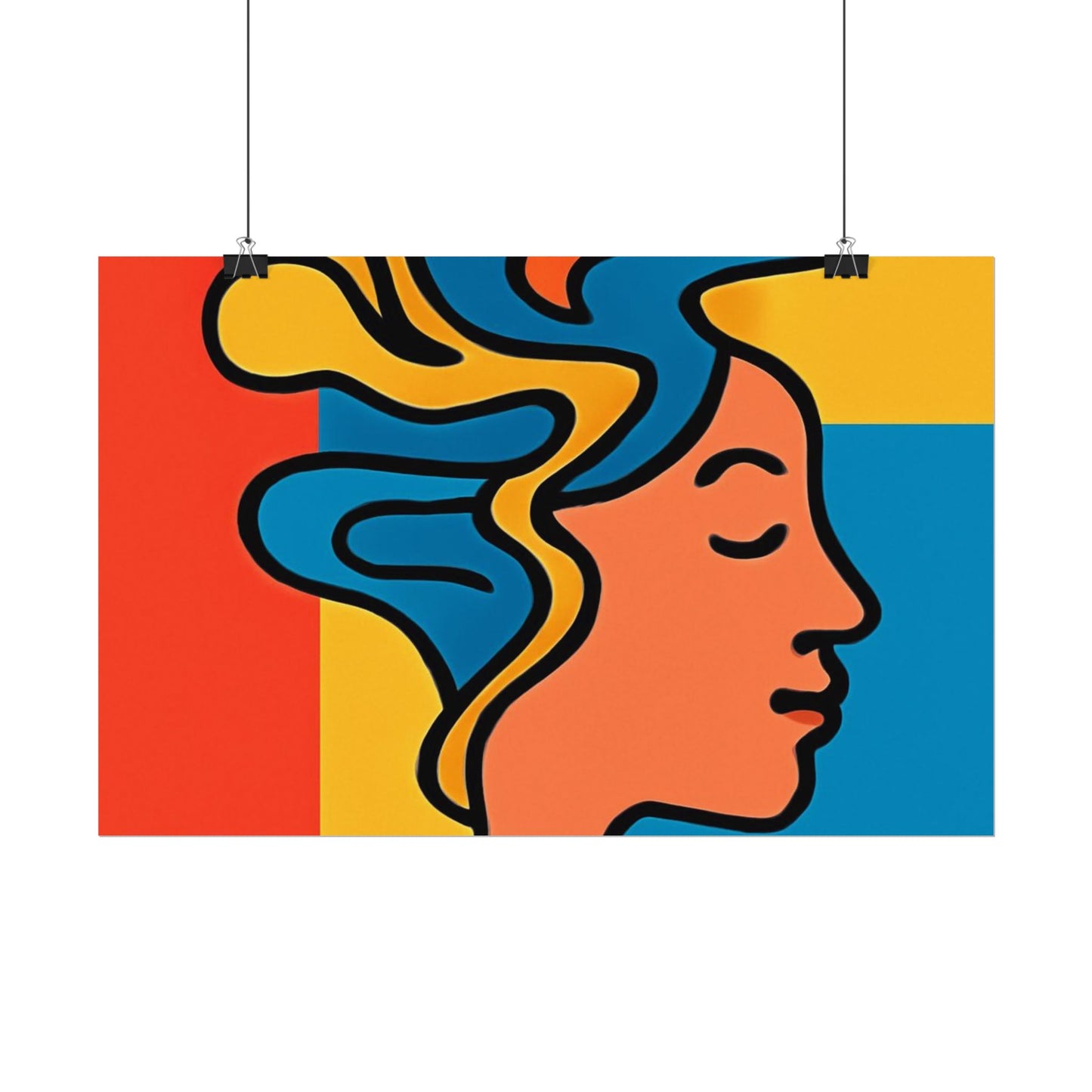 Poster Print - Colorful Abstract Woman with Textured Watercolor Art - GenZ & Millennials