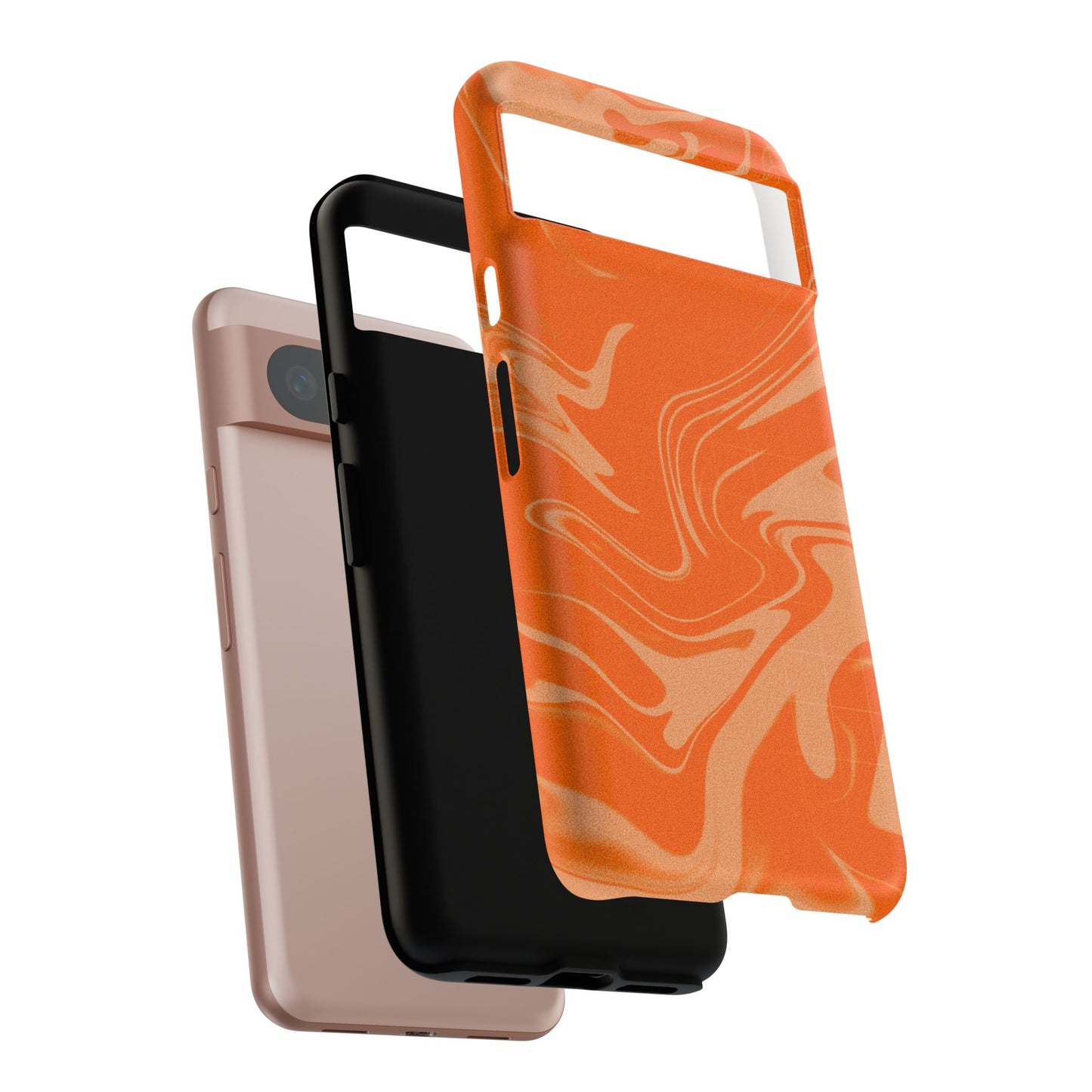 Stylish Orange Marble Phone Case - Tough Cases for Trendy Protection