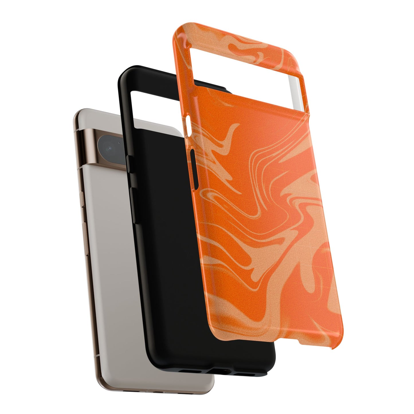 Stylish Orange Marble Phone Case - Tough Cases for Trendy Protection