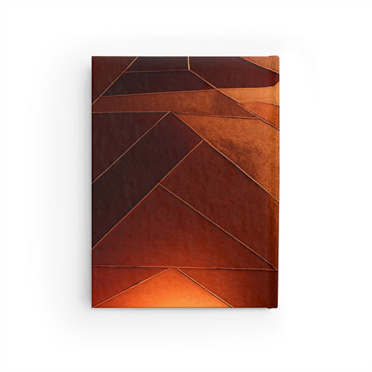 Artistic Leather Journal - Warm Tones & Geometric Design