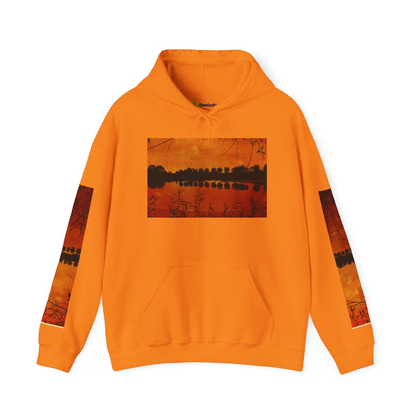 Sunset Reflection Hoodie - Cozy Unisex Heavy Blend™ Sweatshirt with Vibrant Nature Design