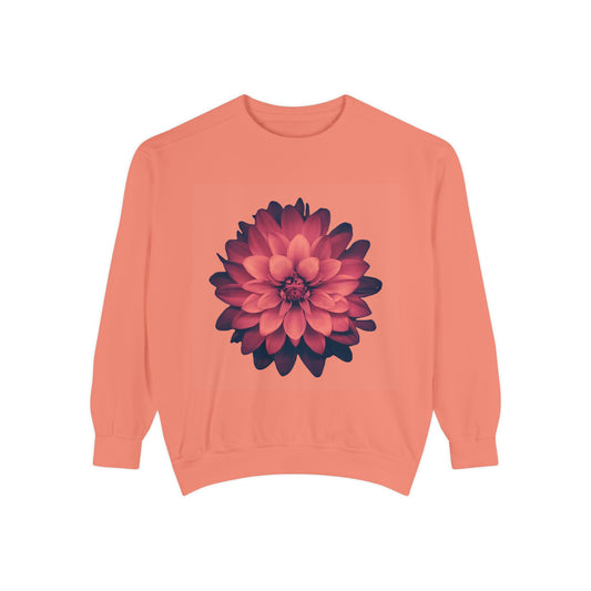 Floral Unisex Sweatshirt - Cozy Garment-Dyed Style for Nature Lovers