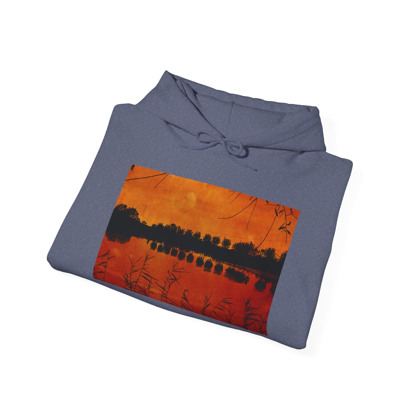 Sunset Reflection Hoodie - Cozy Unisex Heavy Blend™ Sweatshirt with Vibrant Nature Design
