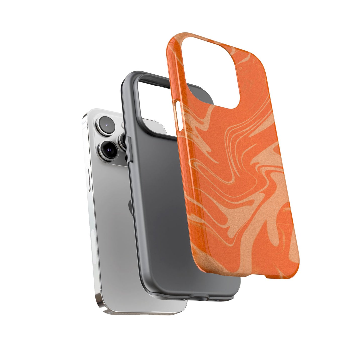 Stylish Orange Marble Phone Case - Tough Cases for Trendy Protection