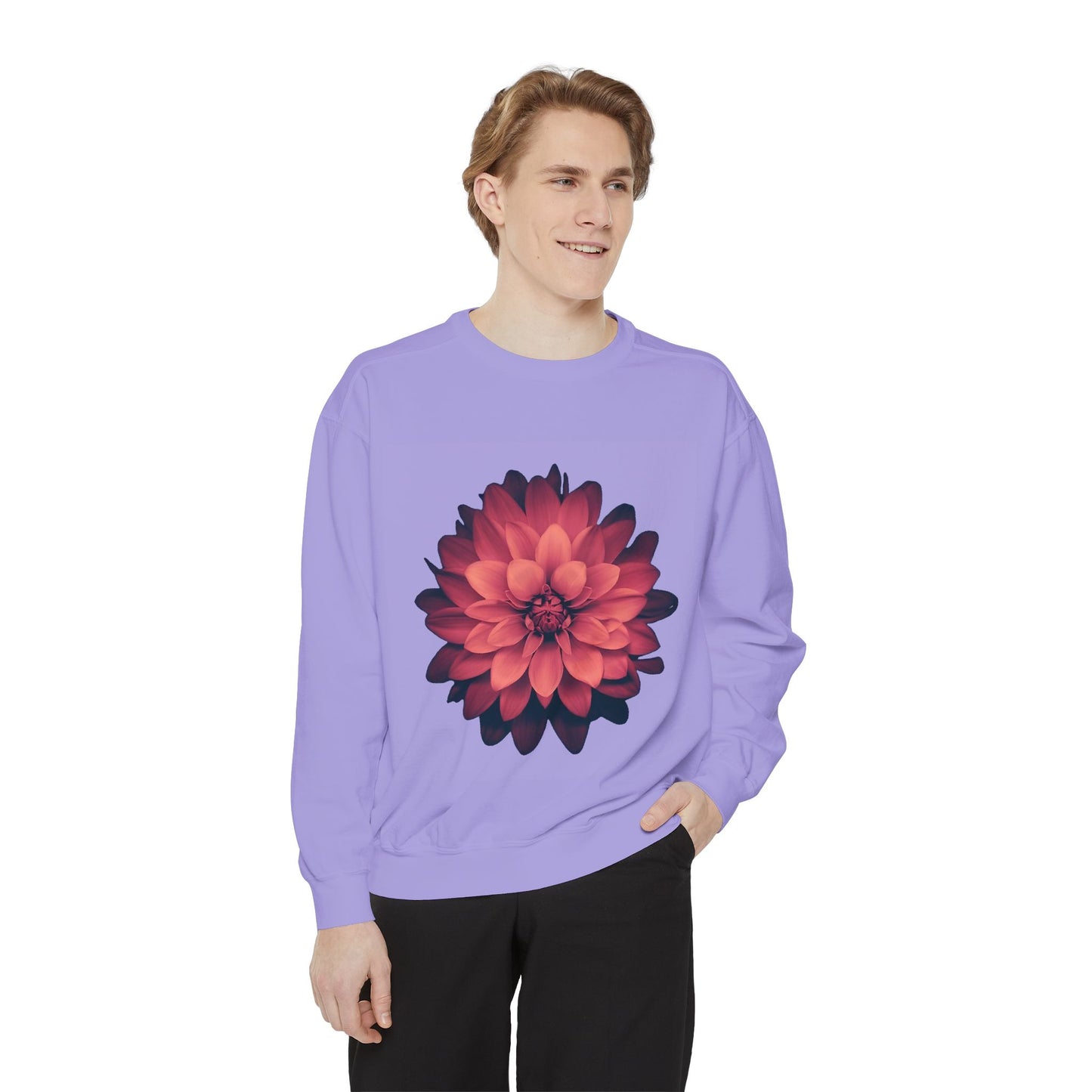 Floral Unisex Sweatshirt - Cozy Garment-Dyed Style for Nature Lovers