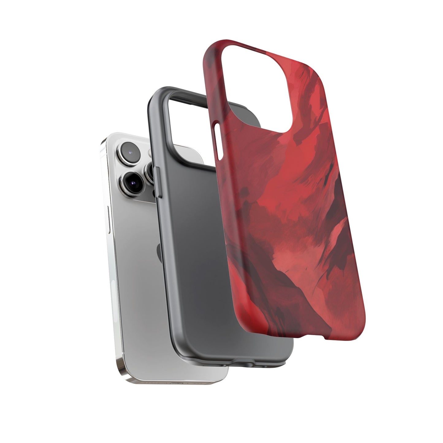 Bold Red Abstract Phone Case - Stylish Protection for Your Phone