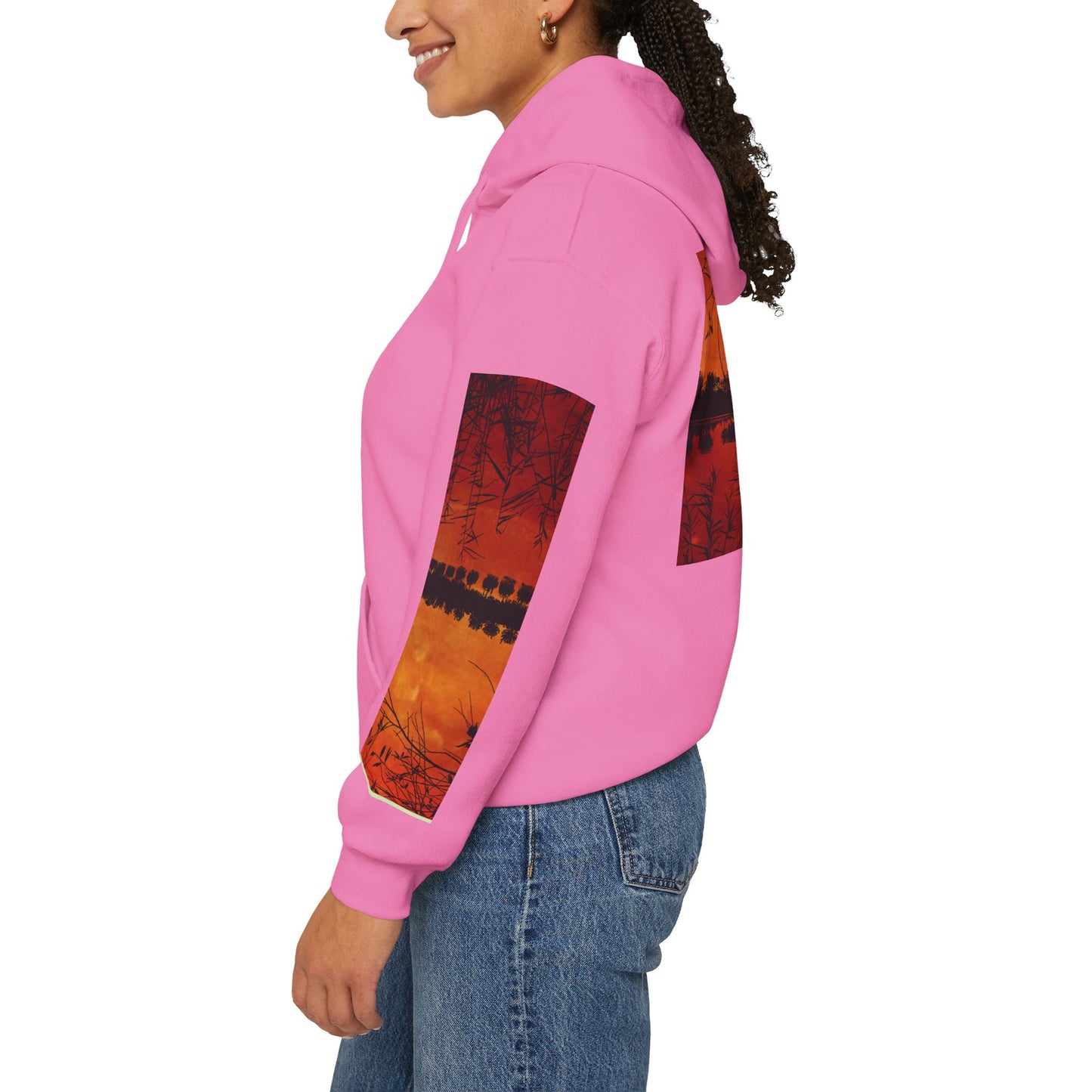 Sunset Reflection Hoodie - Cozy Unisex Heavy Blend™ Sweatshirt with Vibrant Nature Design
