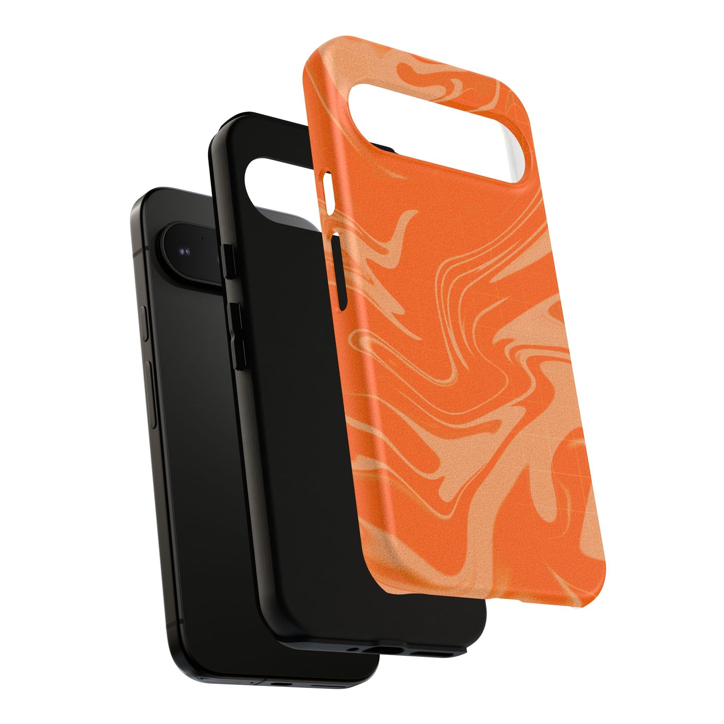 Stylish Orange Marble Phone Case - Tough Cases for Trendy Protection