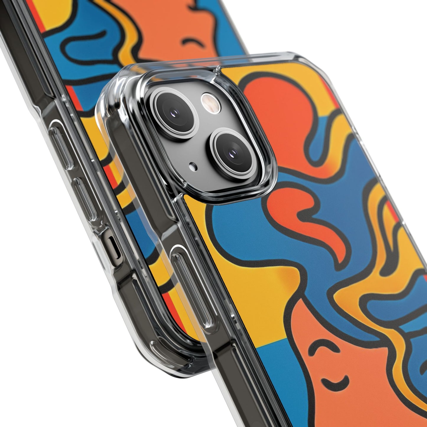 Stylish Magnetic Clear Impact Phone Case with Colorful Profile Art