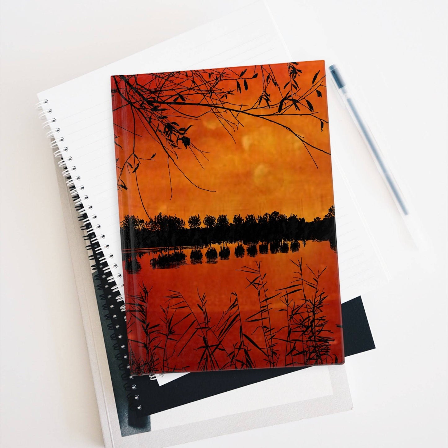 Sunset Reflection Hardcover Journal - Inspiring Nature-Themed Blankpagae Notebook for Writers and Dreamers