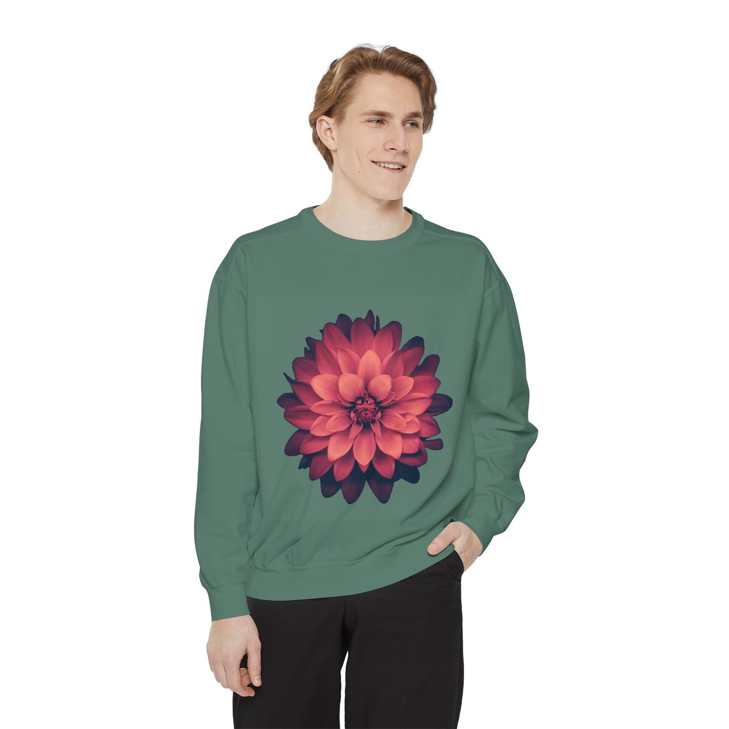 Floral Unisex Sweatshirt - Cozy Garment-Dyed Style for Nature Lovers
