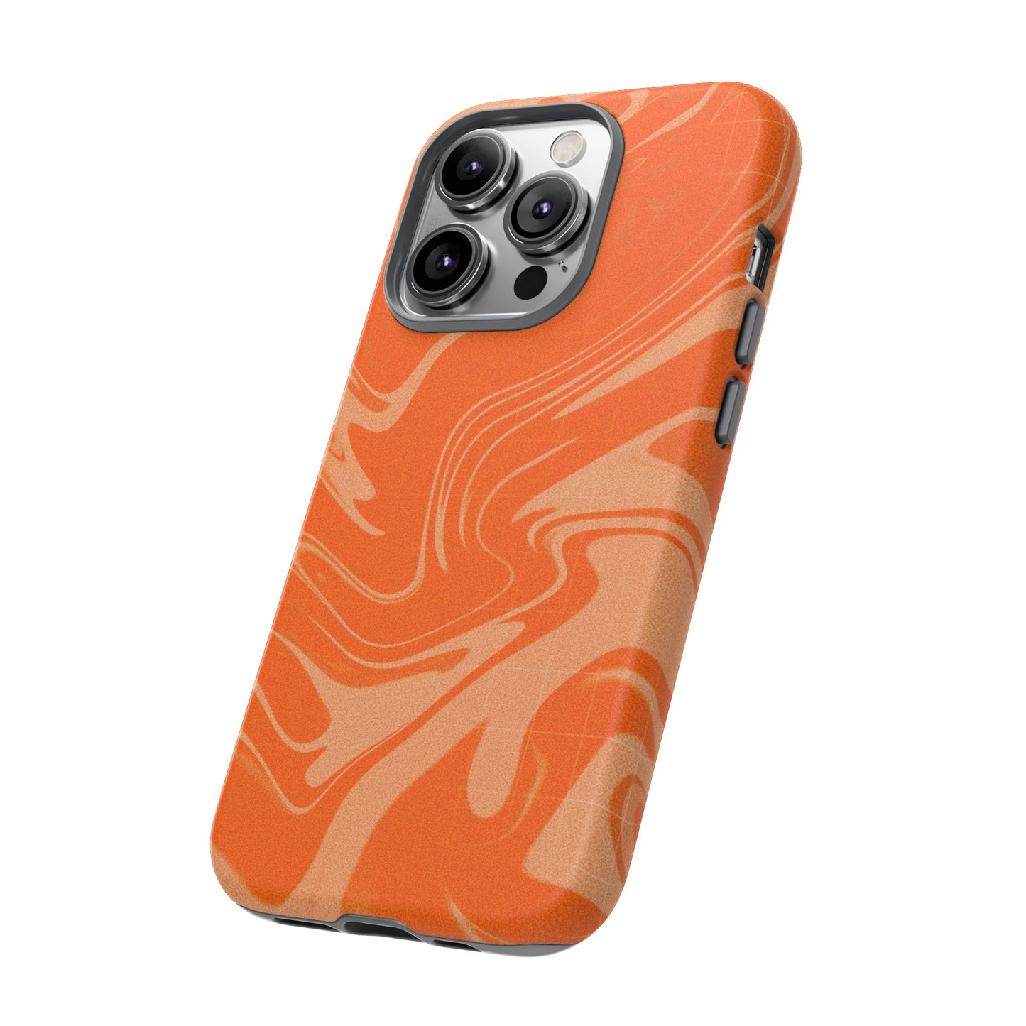 Stylish Orange Marble Phone Case - Tough Cases for Trendy Protection