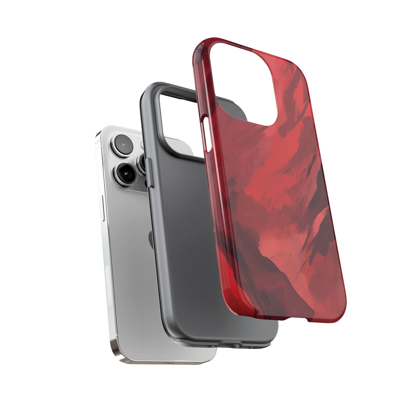 Bold Red Abstract Phone Case - Stylish Protection for Your Phone