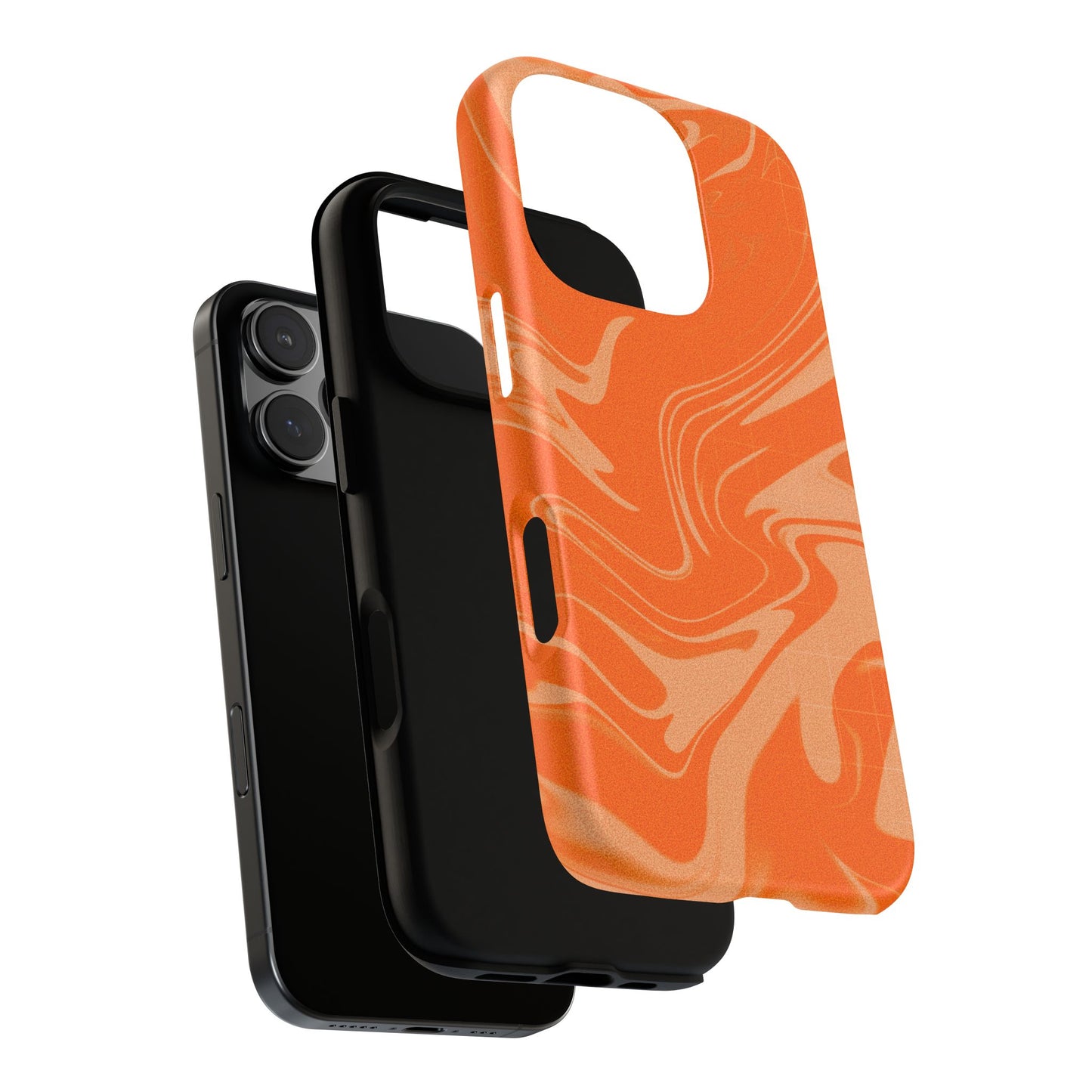Stylish Orange Marble Phone Case - Tough Cases for Trendy Protection