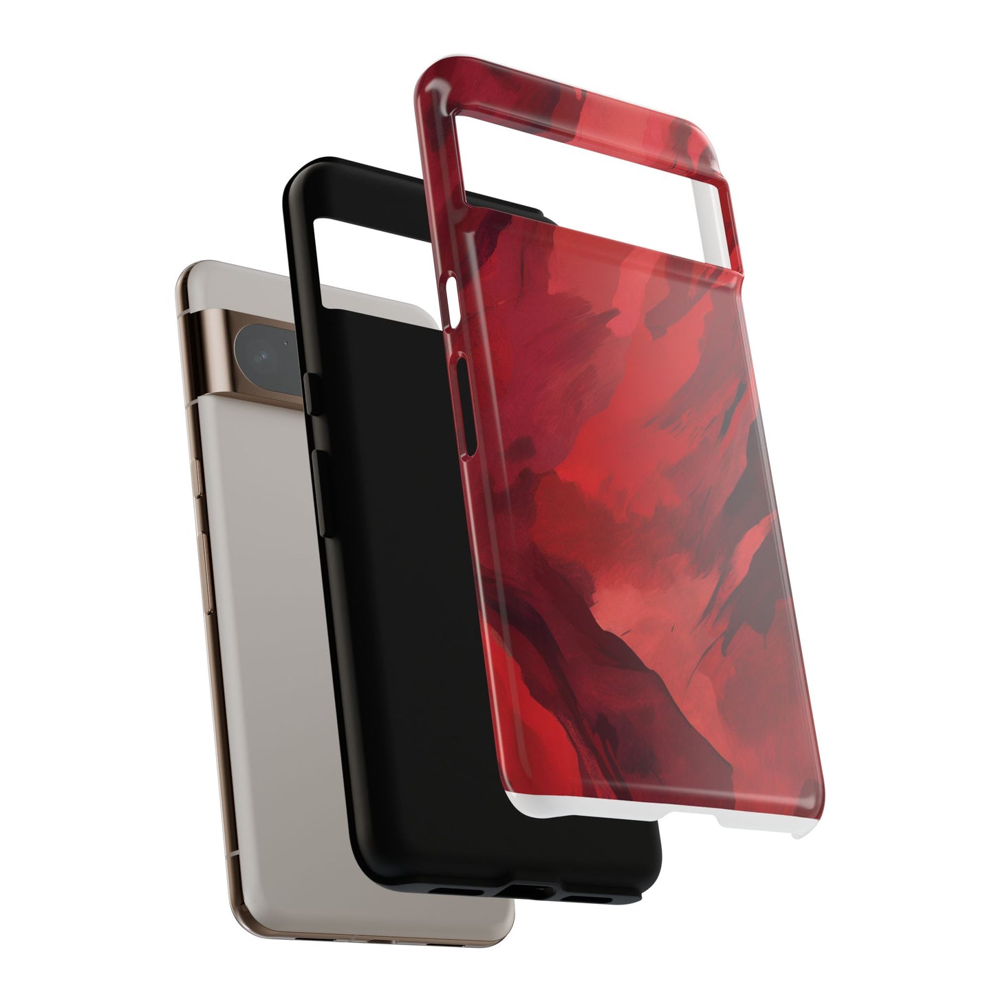Bold Red Abstract Phone Case - Stylish Protection for Your Phone