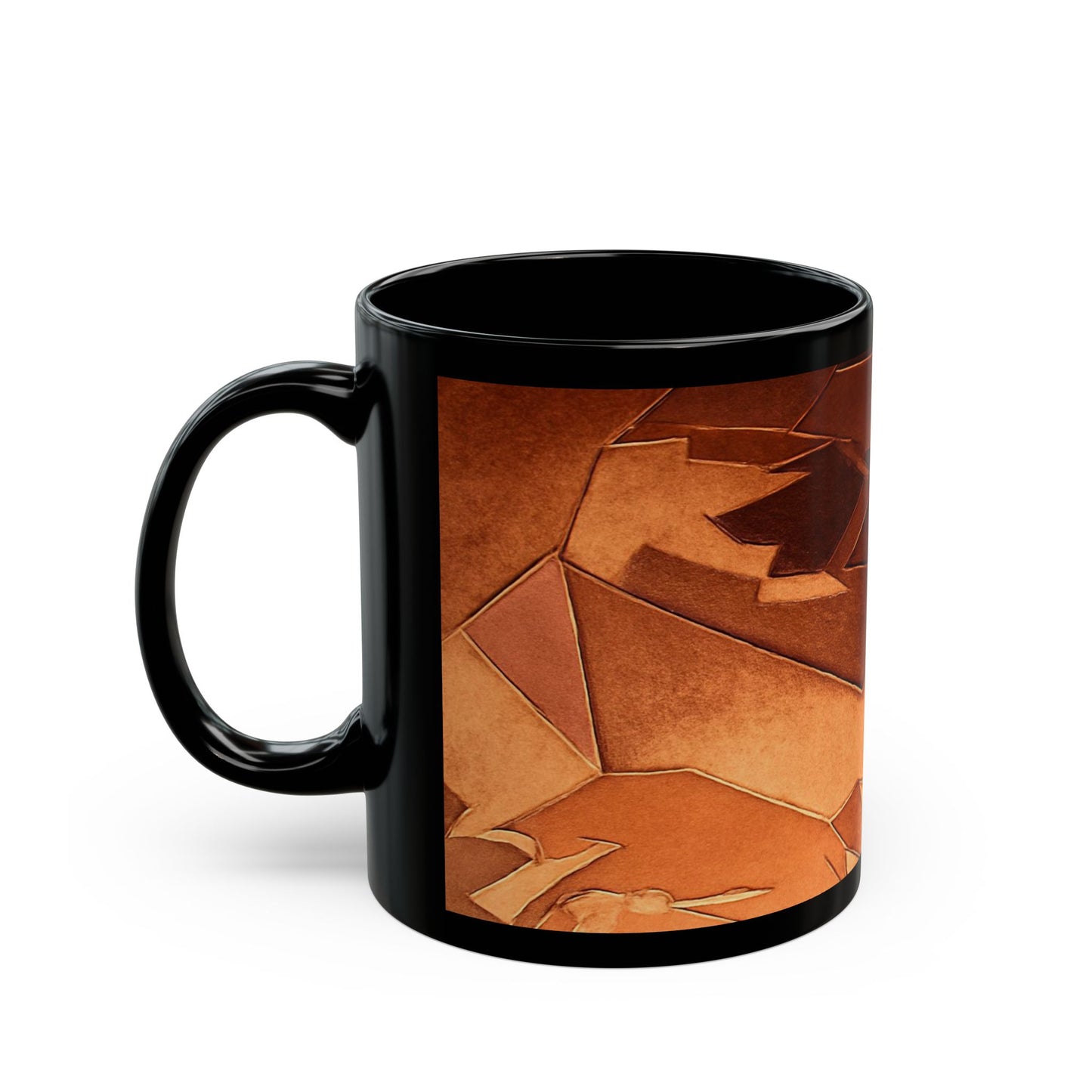Modern Artistic Black Mug - 11oz & 15oz - Perfect for Coffee Lovers | Unique Gift Idea