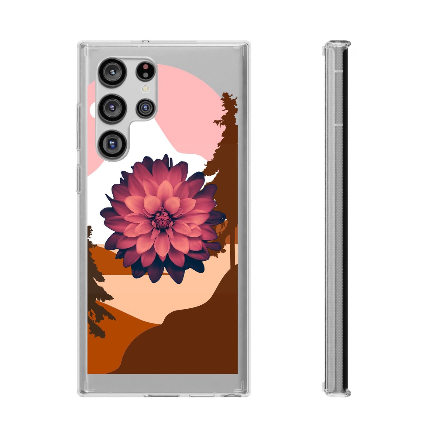 Floral Phone Case - Clear Protective Case with Flower Design
