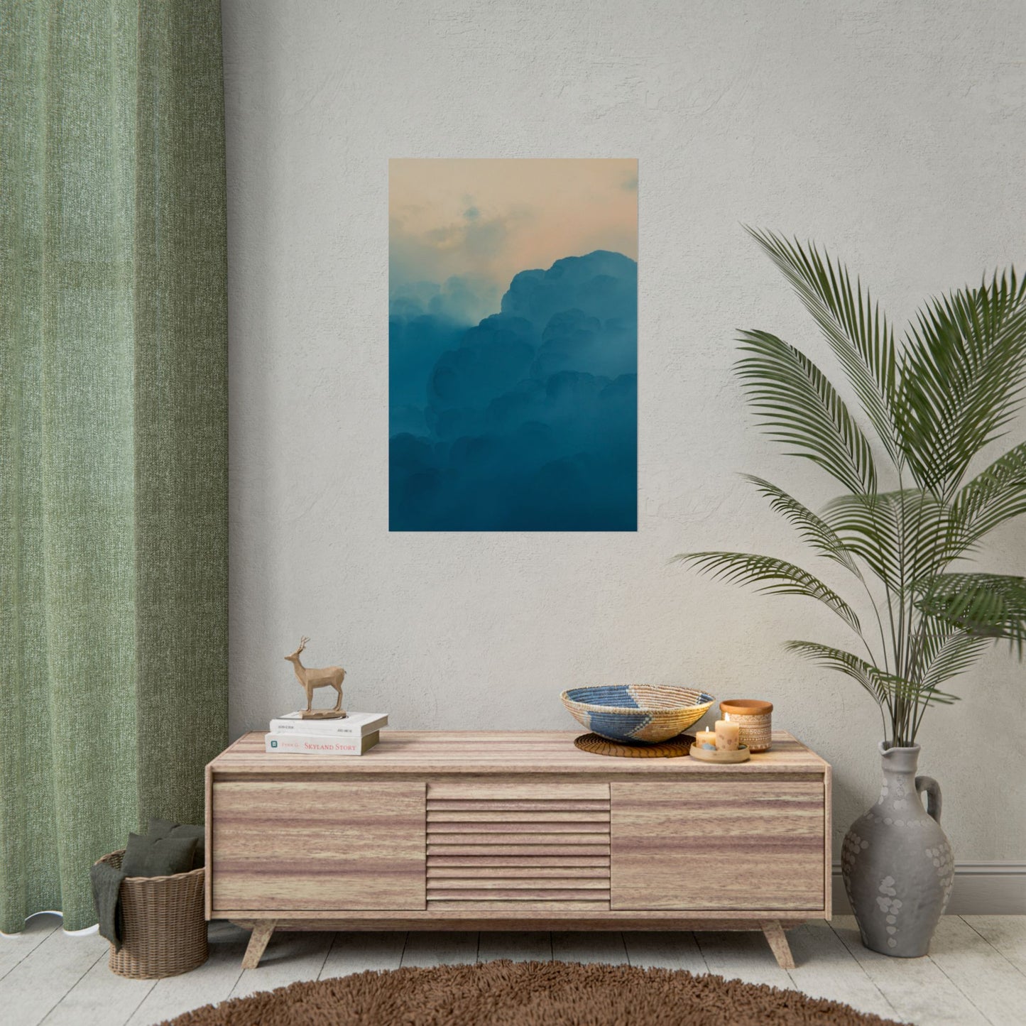 Tranquil Cloudscape Rolled Poster - Perfect for Home Décor and Relaxation