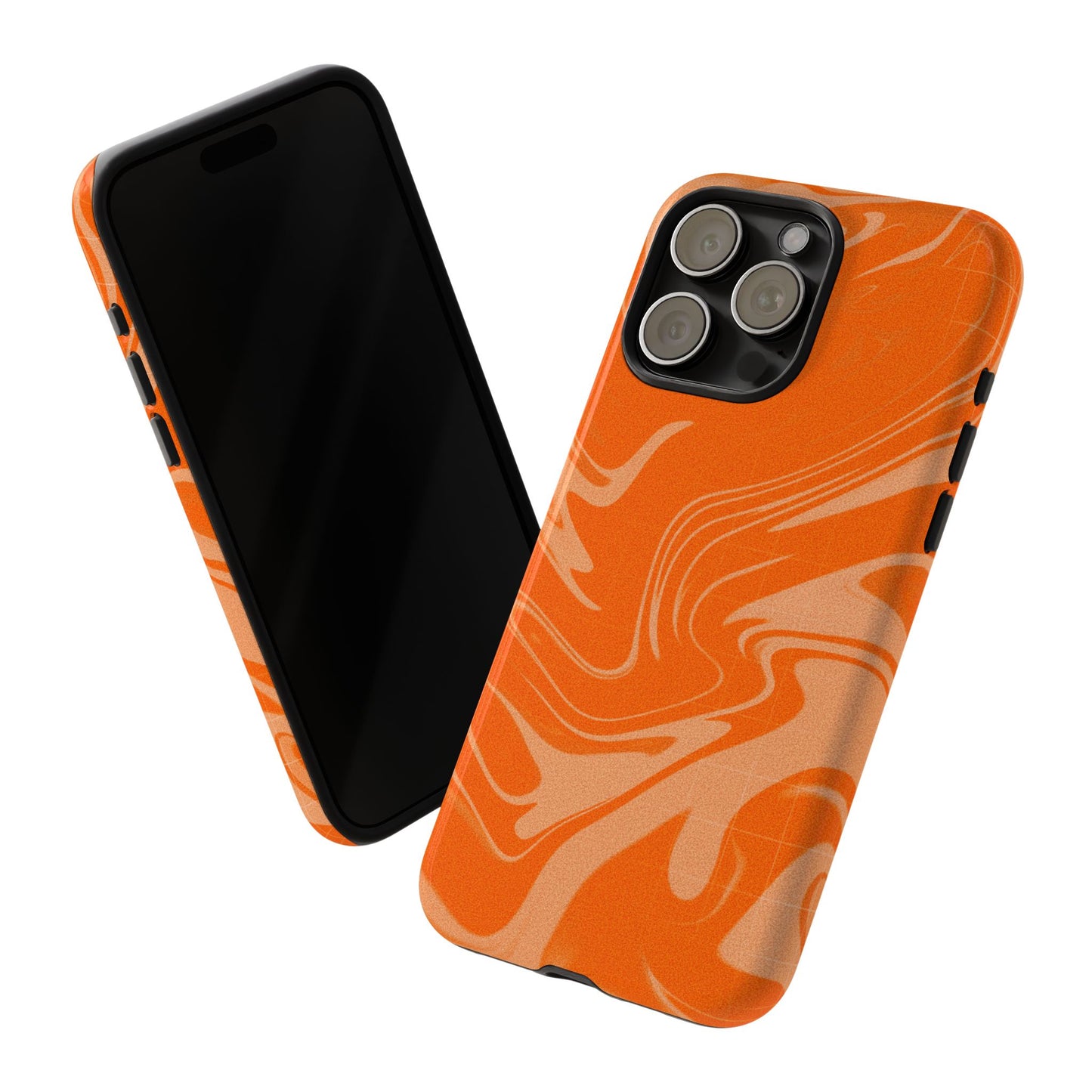 Stylish Orange Marble Phone Case - Tough Cases for Trendy Protection