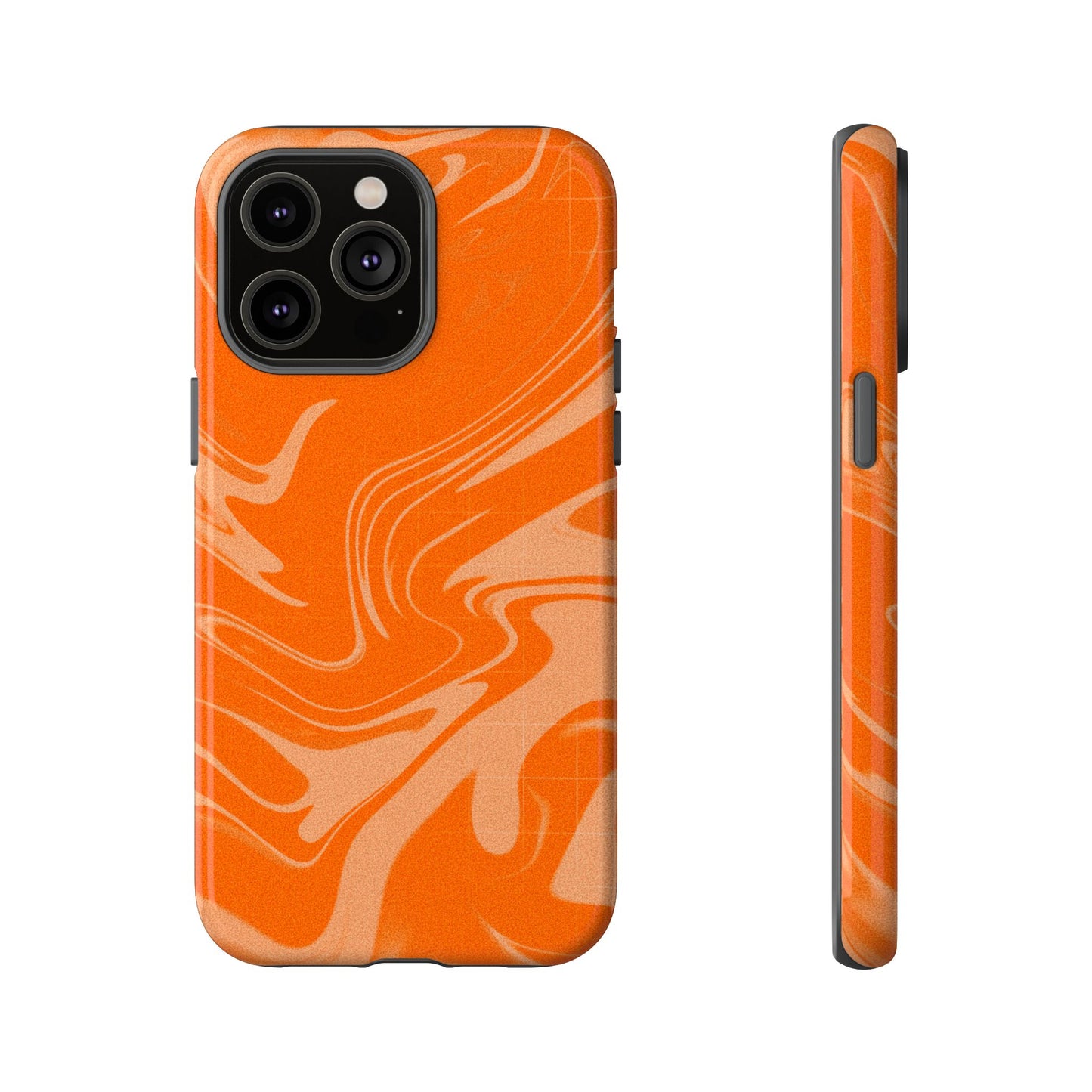 Stylish Orange Marble Phone Case - Tough Cases for Trendy Protection