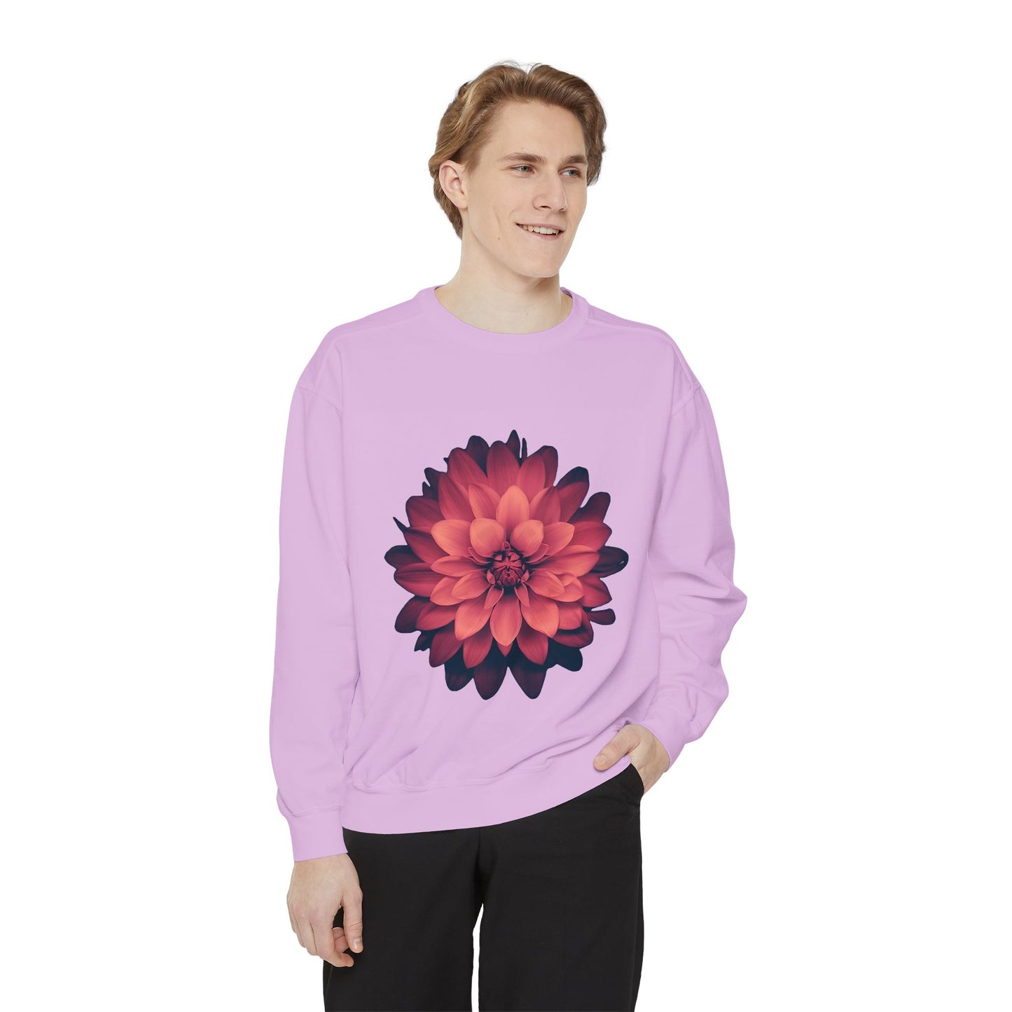 Floral Unisex Sweatshirt - Cozy Garment-Dyed Style for Nature Lovers