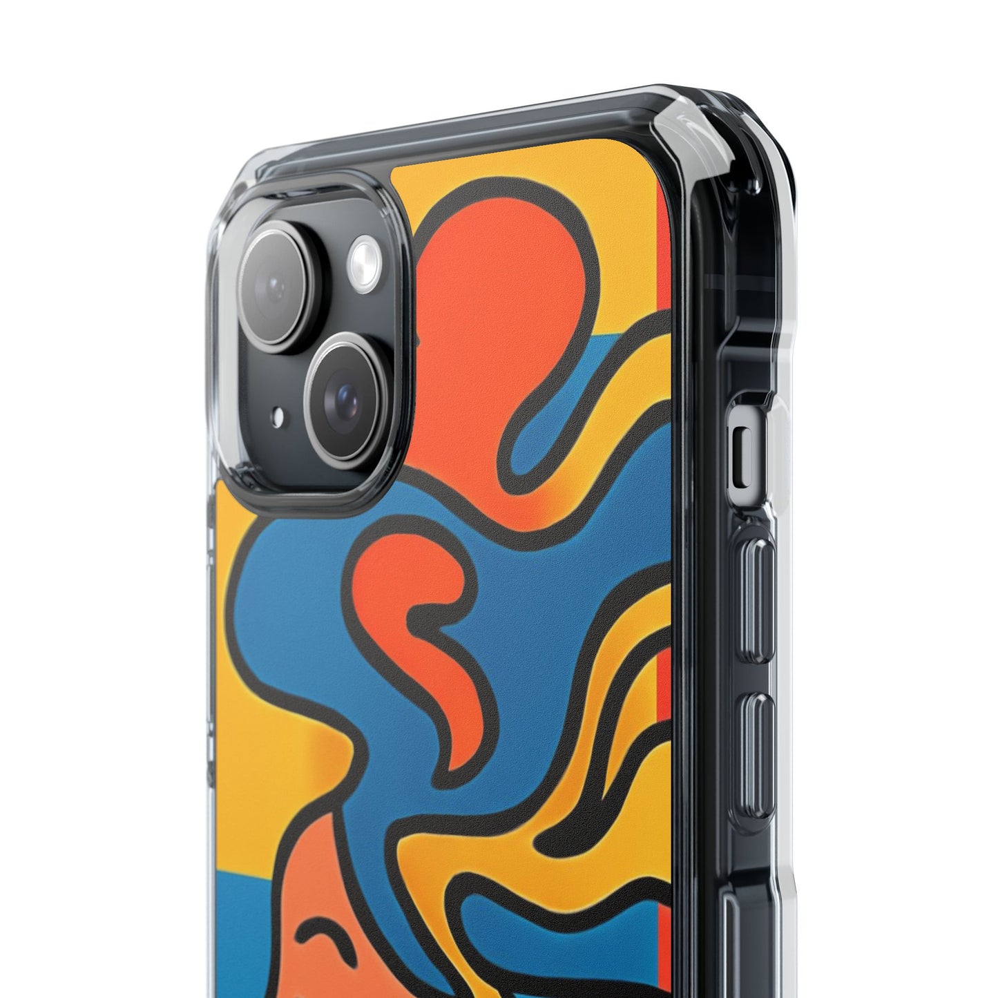 Stylish Magnetic Clear Impact Phone Case with Colorful Profile Art