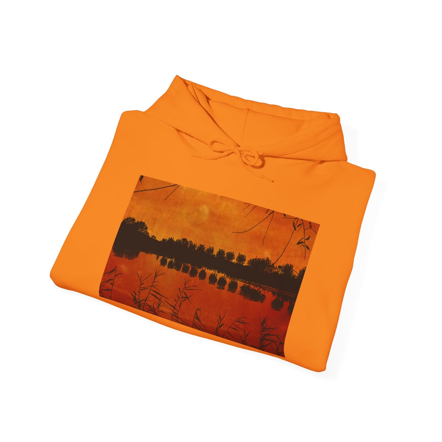 Sunset Reflection Hoodie - Cozy Unisex Heavy Blend™ Sweatshirt with Vibrant Nature Design