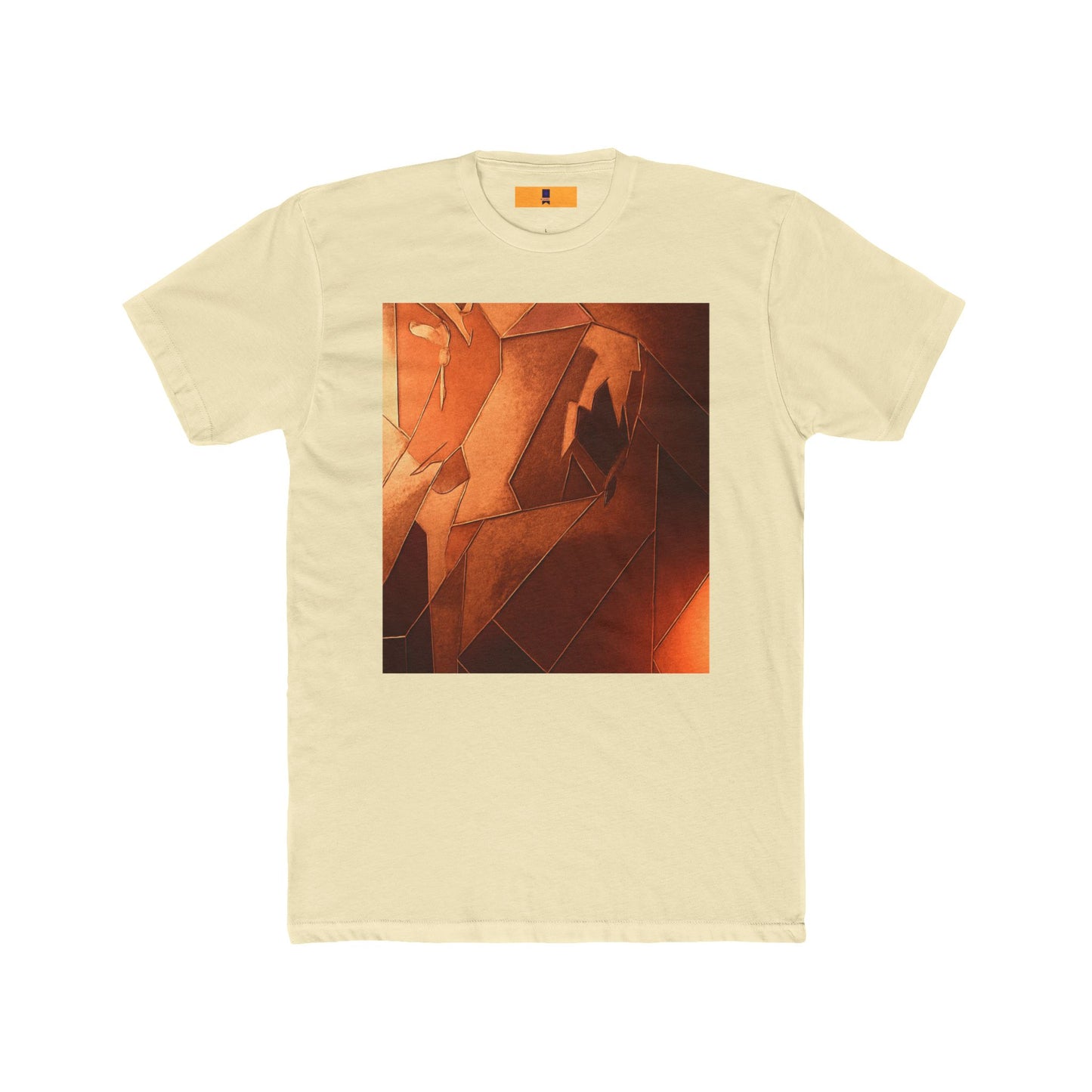 Artistic Unisex Cotton Crew Tee - Abstract Orange Design