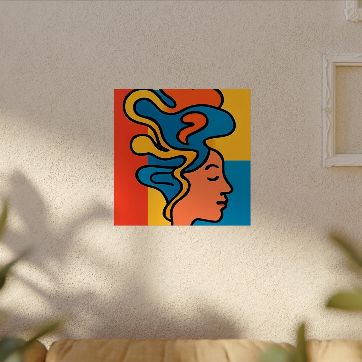Poster Print - Colorful Abstract Woman with Textured Watercolor Art - GenZ & Millennials