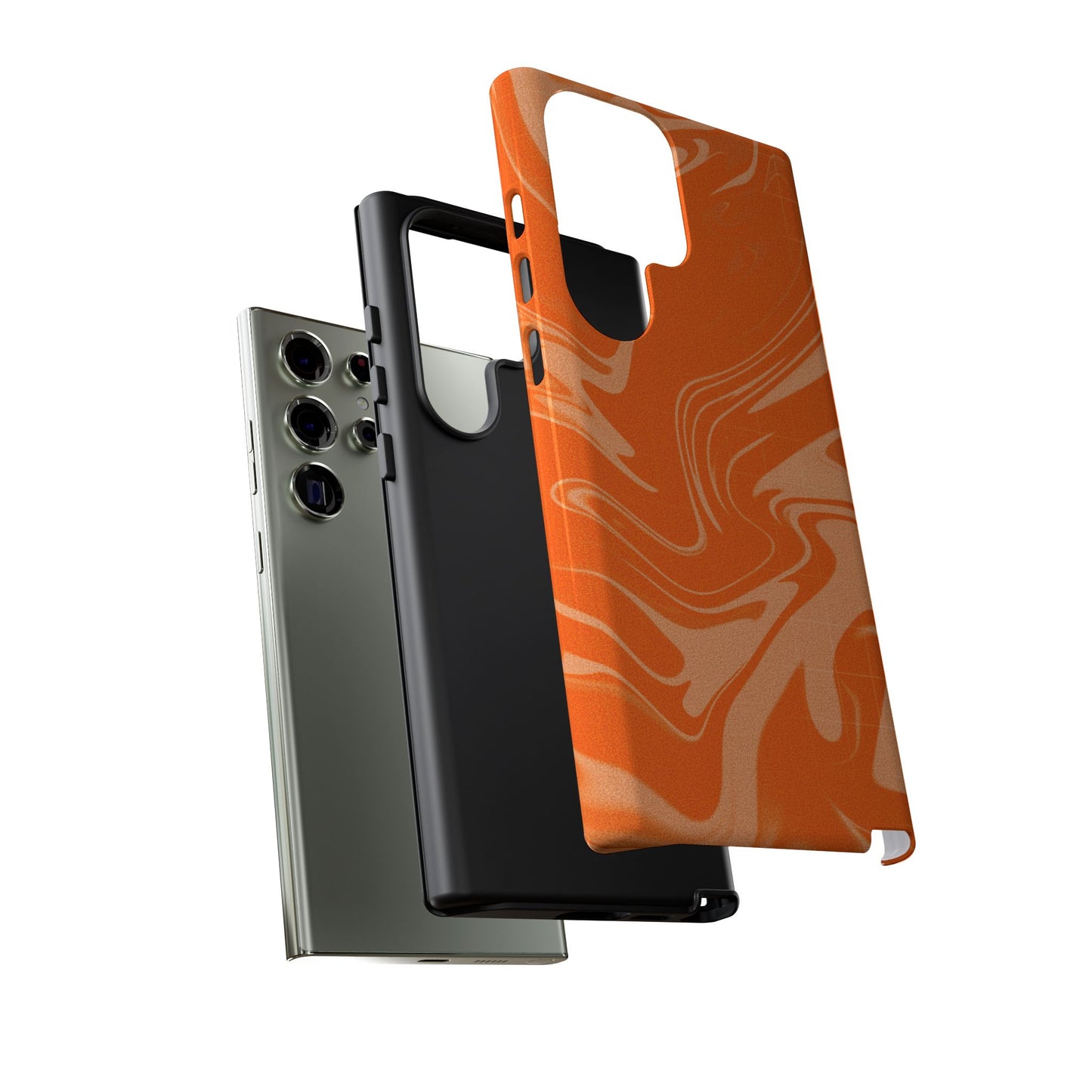 Stylish Orange Marble Phone Case - Tough Cases for Trendy Protection