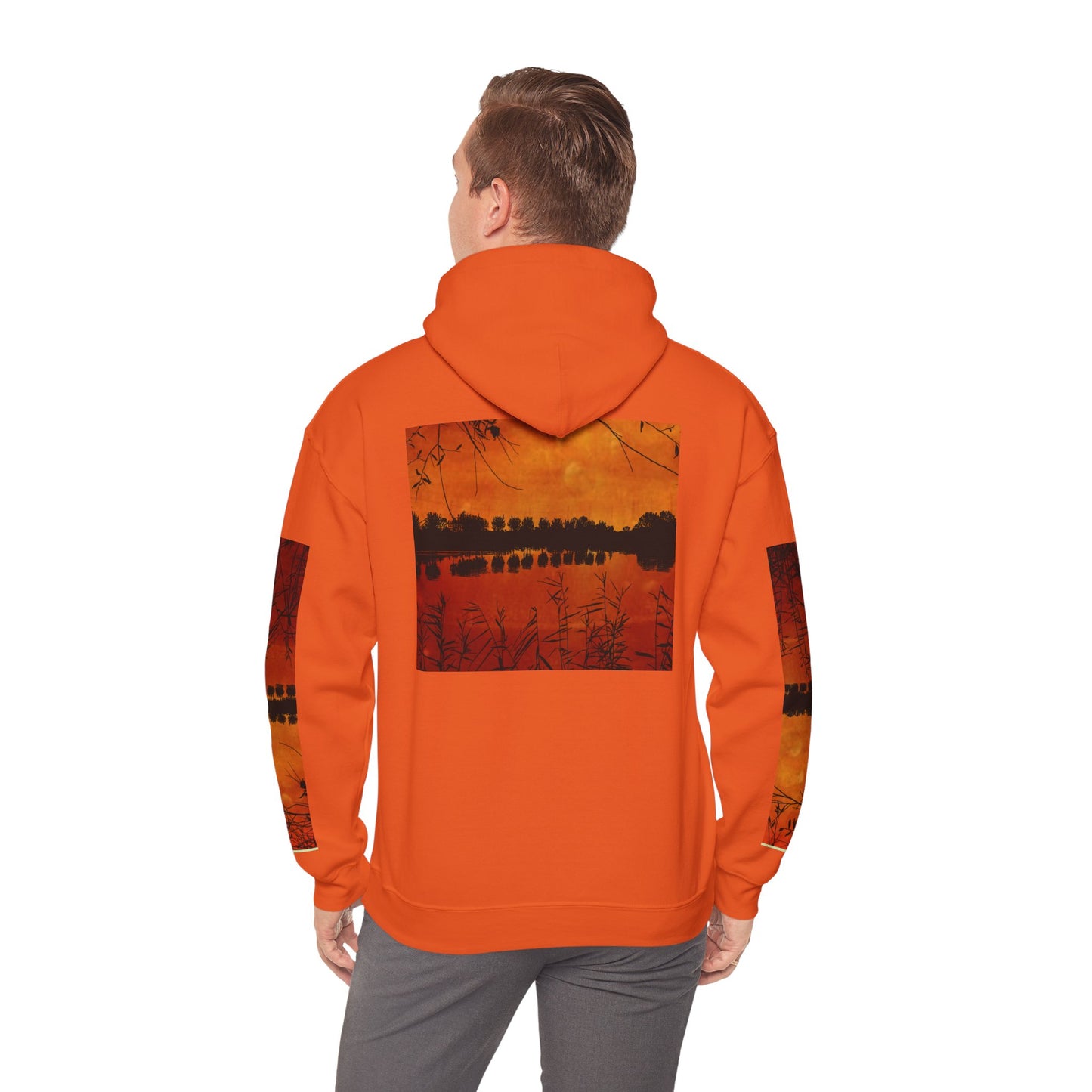 Sunset Reflection Hoodie - Cozy Unisex Heavy Blend™ Sweatshirt with Vibrant Nature Design