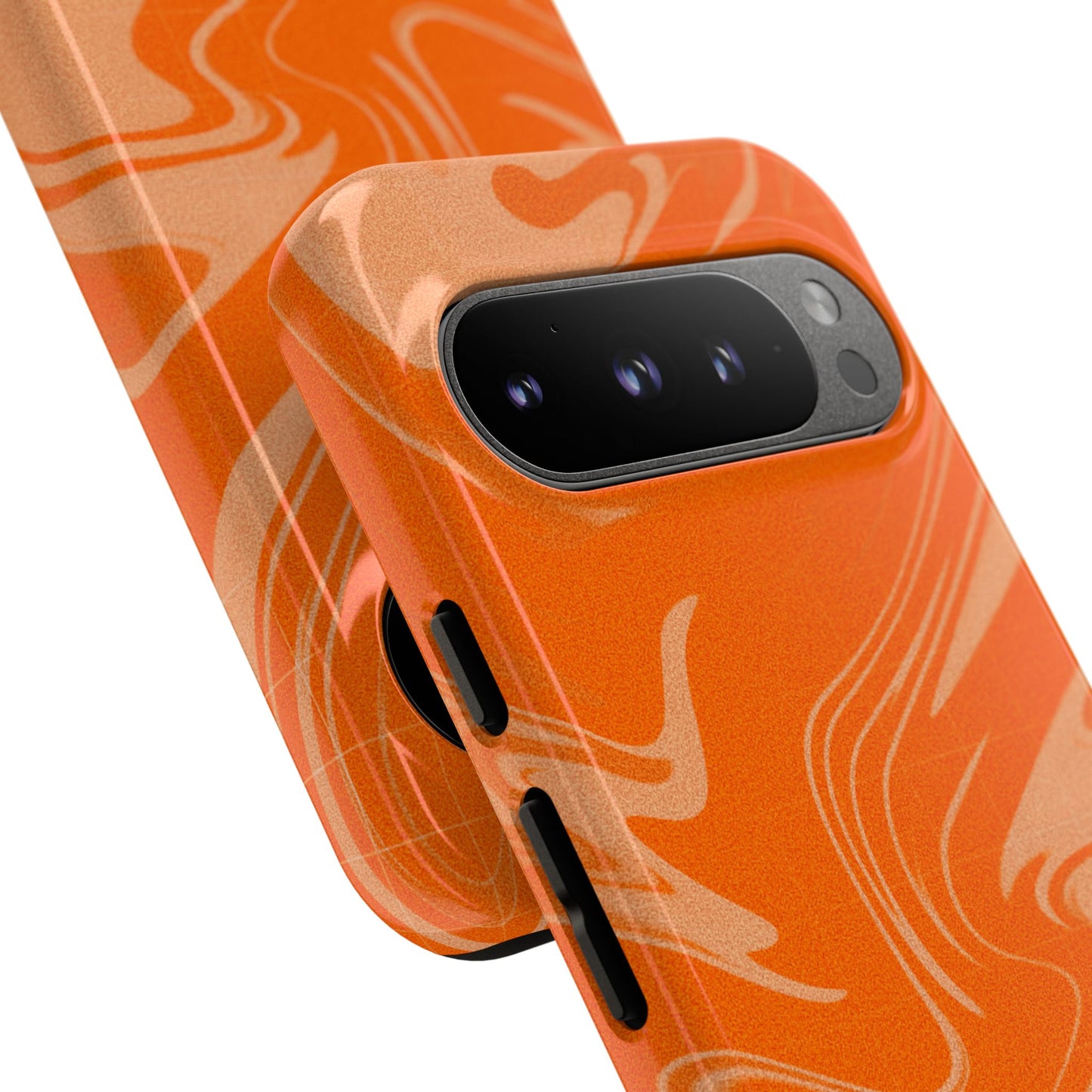 Stylish Orange Marble Phone Case - Tough Cases for Trendy Protection
