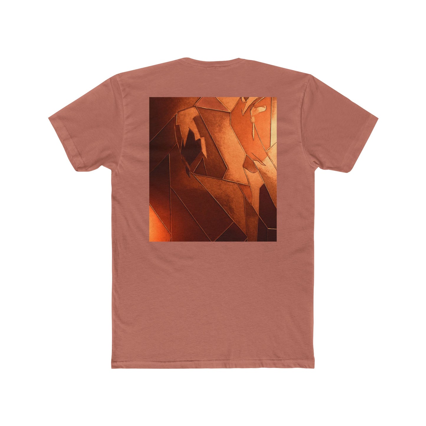 Artistic Unisex Cotton Crew Tee - Abstract Orange Design