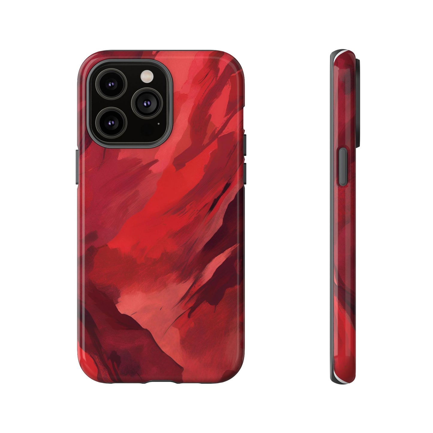 Bold Red Abstract Phone Case - Stylish Protection for Your Phone