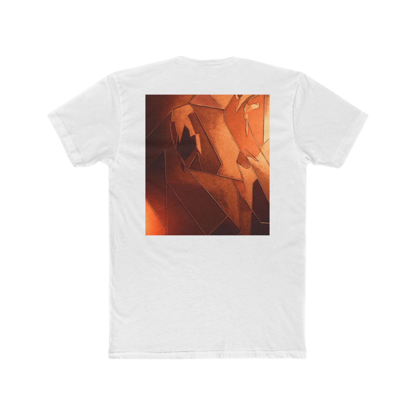 Artistic Unisex Cotton Crew Tee - Abstract Orange Design