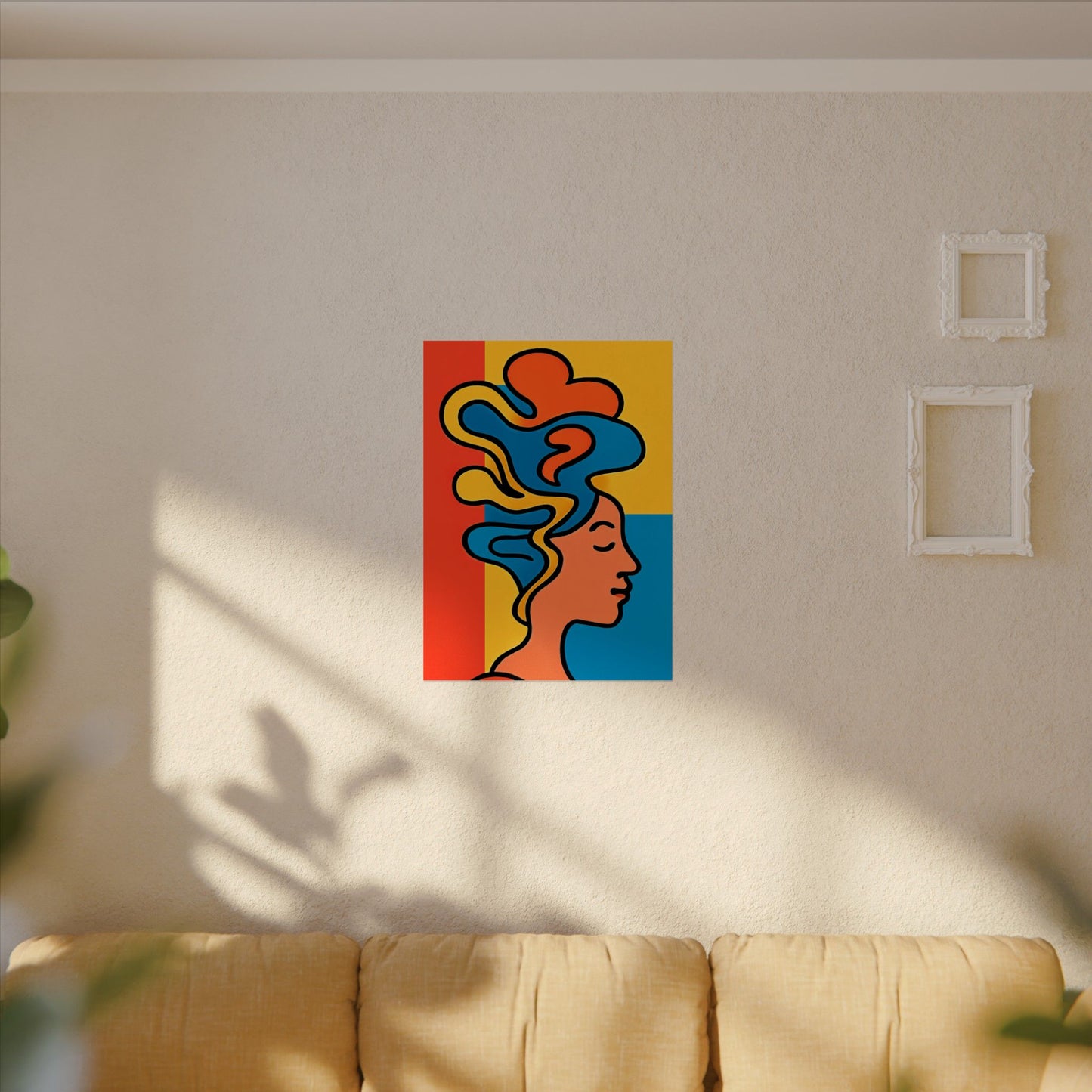 Poster Print - Colorful Abstract Woman with Textured Watercolor Art - GenZ & Millennials