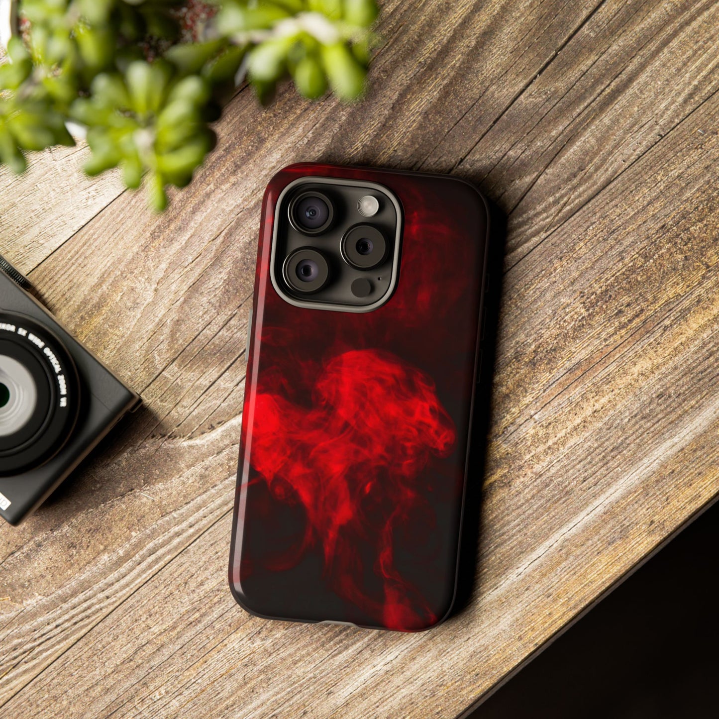 Bold Red Smoke Phone Case – Tough Cases for Protection and Style