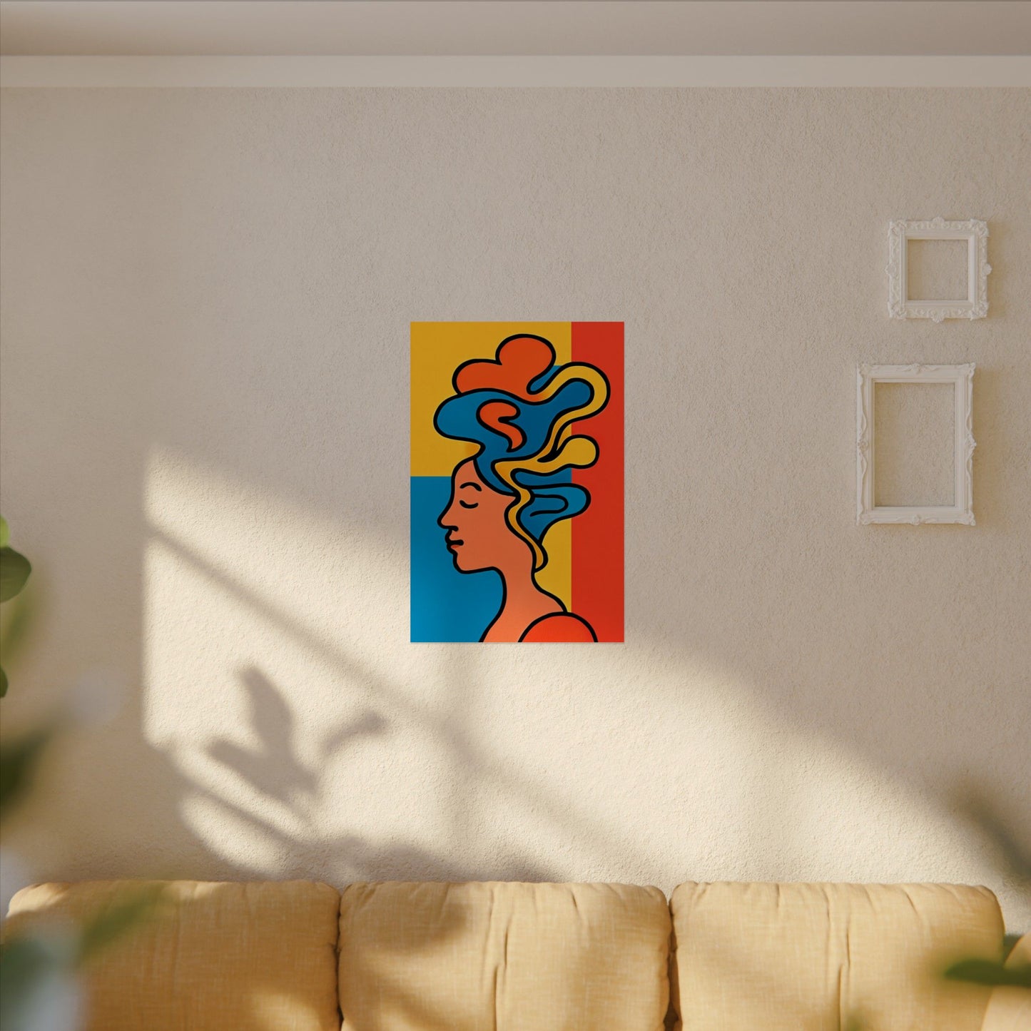 Poster Print - Colorful Abstract Woman with Textured Watercolor Art - GenZ & Millennials