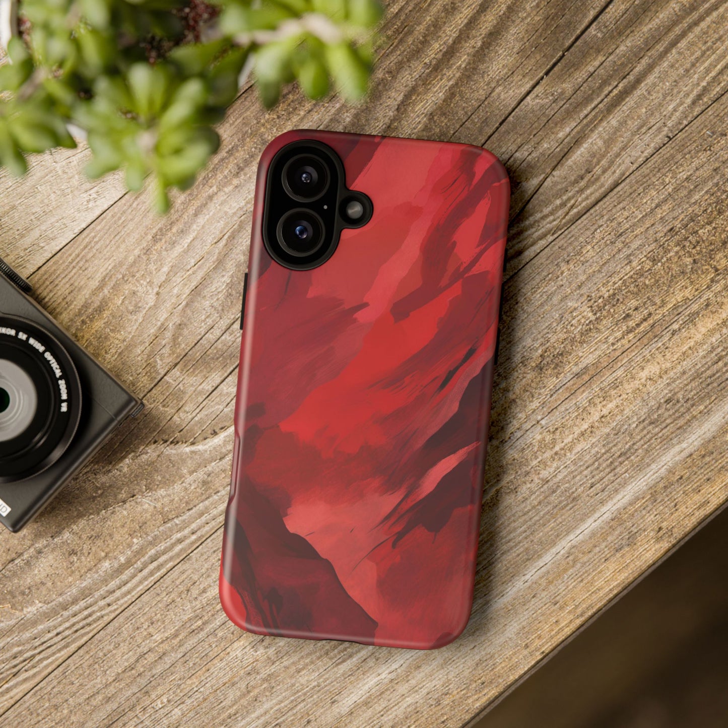 Bold Red Abstract Phone Case - Stylish Protection for Your Phone