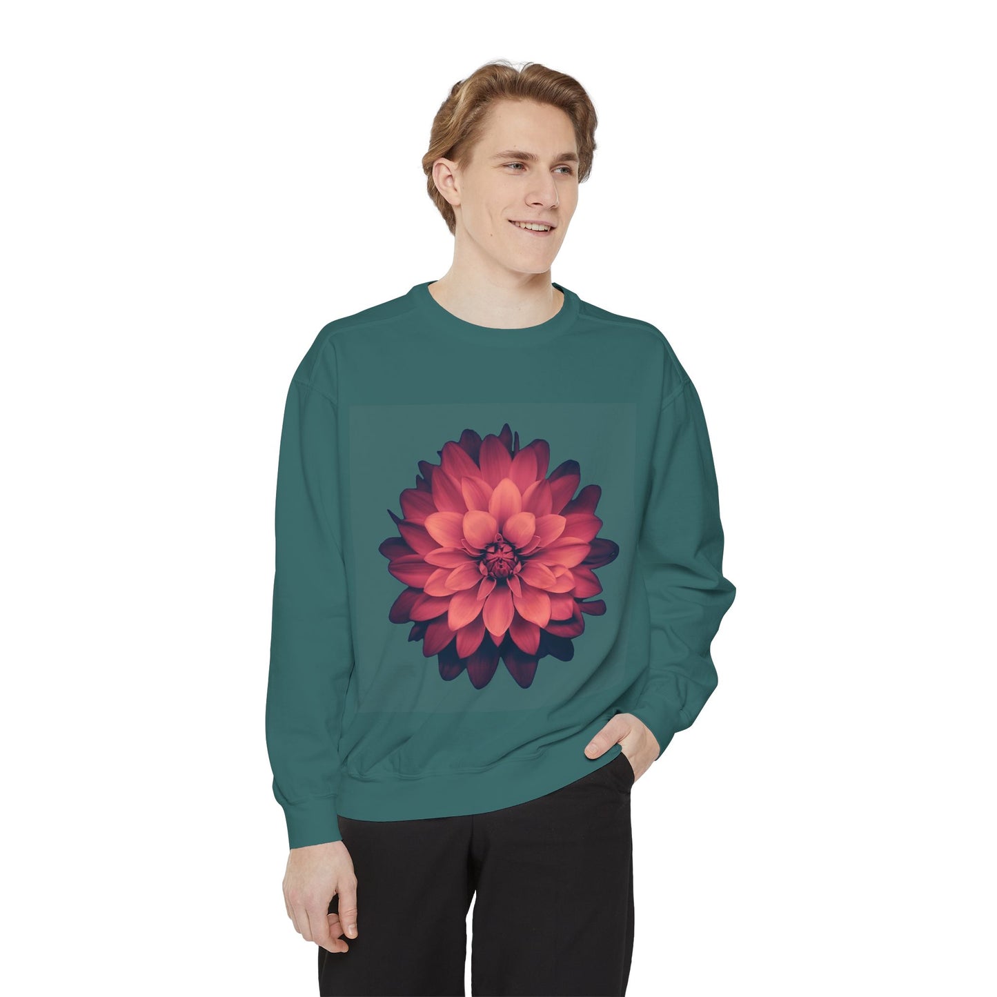 Floral Unisex Sweatshirt - Cozy Garment-Dyed Style for Nature Lovers