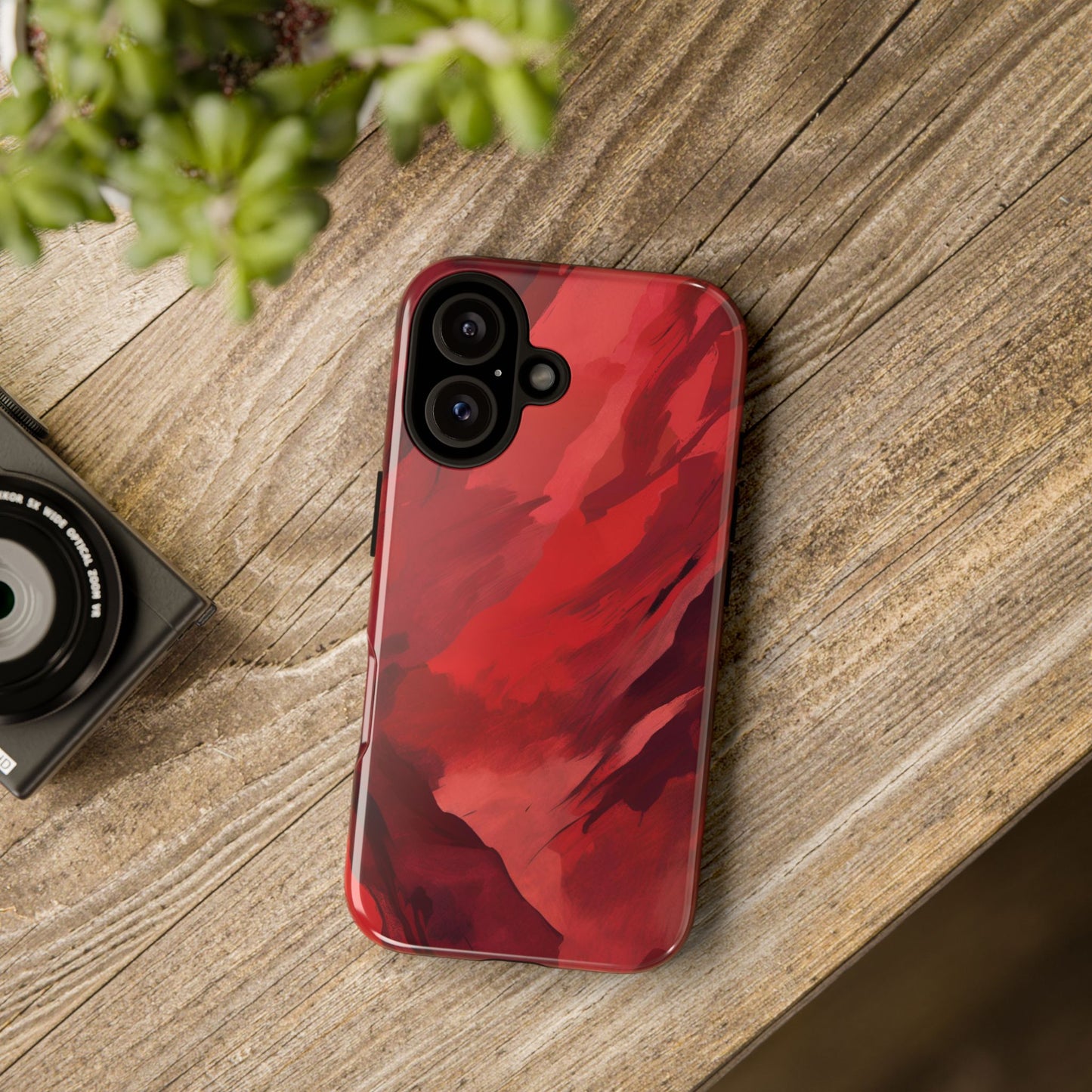 Bold Red Abstract Phone Case - Stylish Protection for Your Phone