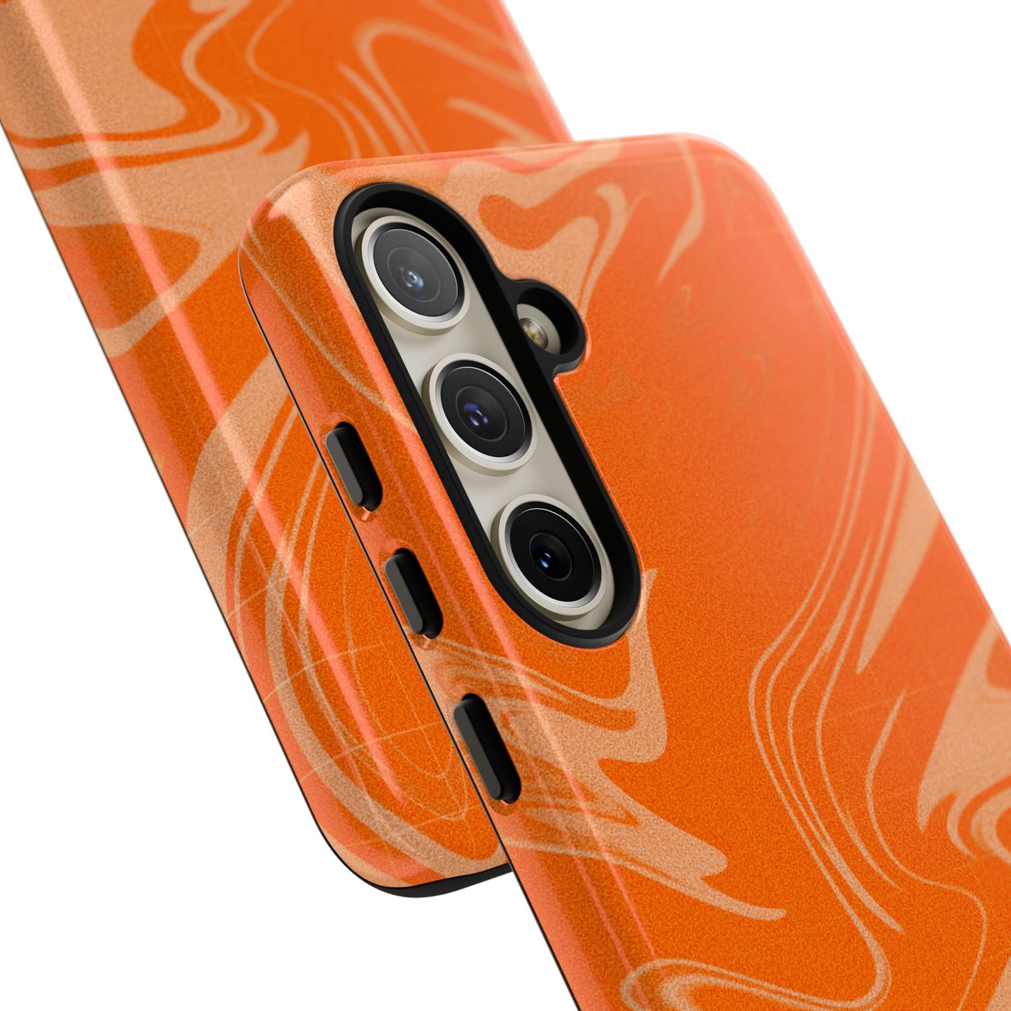 Stylish Orange Marble Phone Case - Tough Cases for Trendy Protection