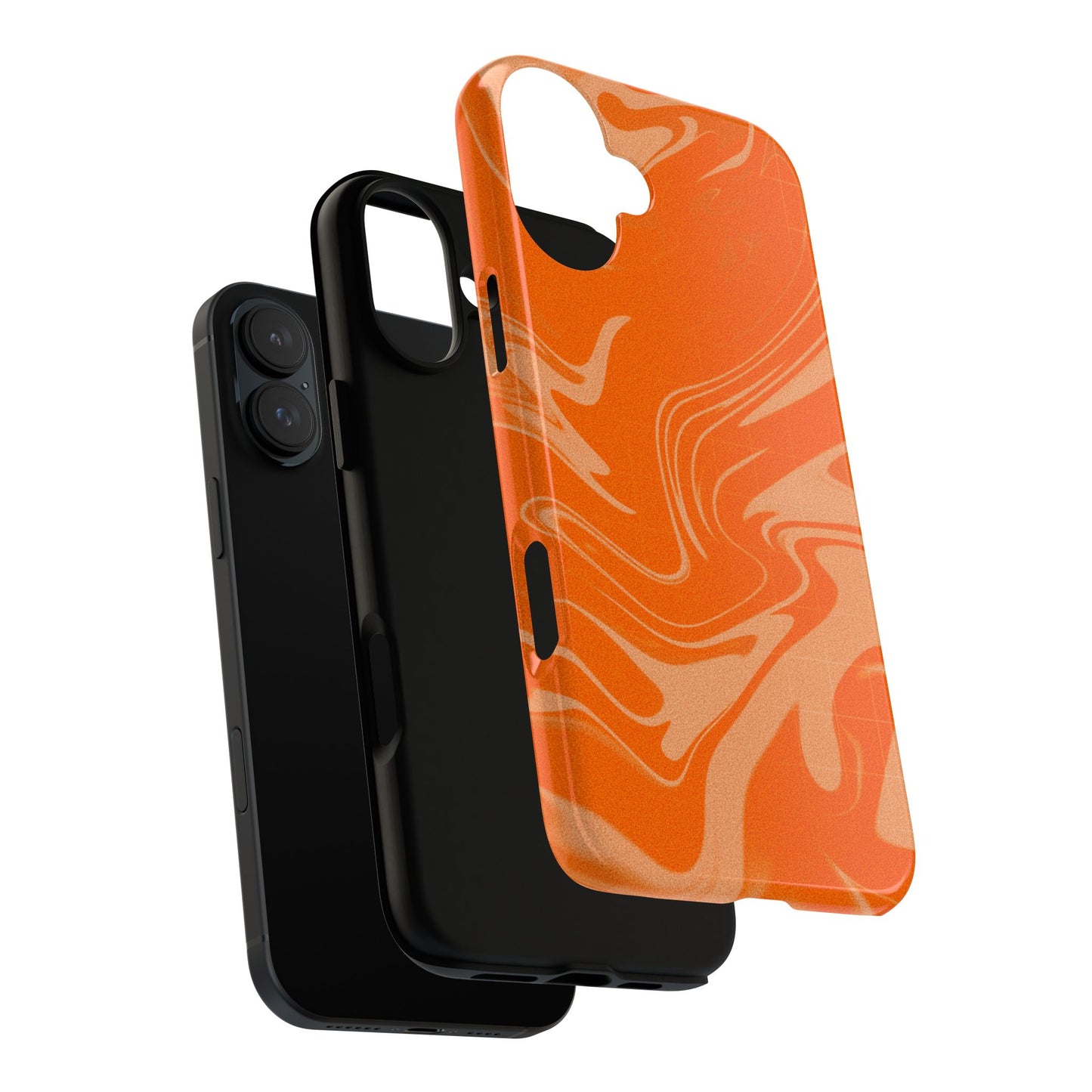Stylish Orange Marble Phone Case - Tough Cases for Trendy Protection
